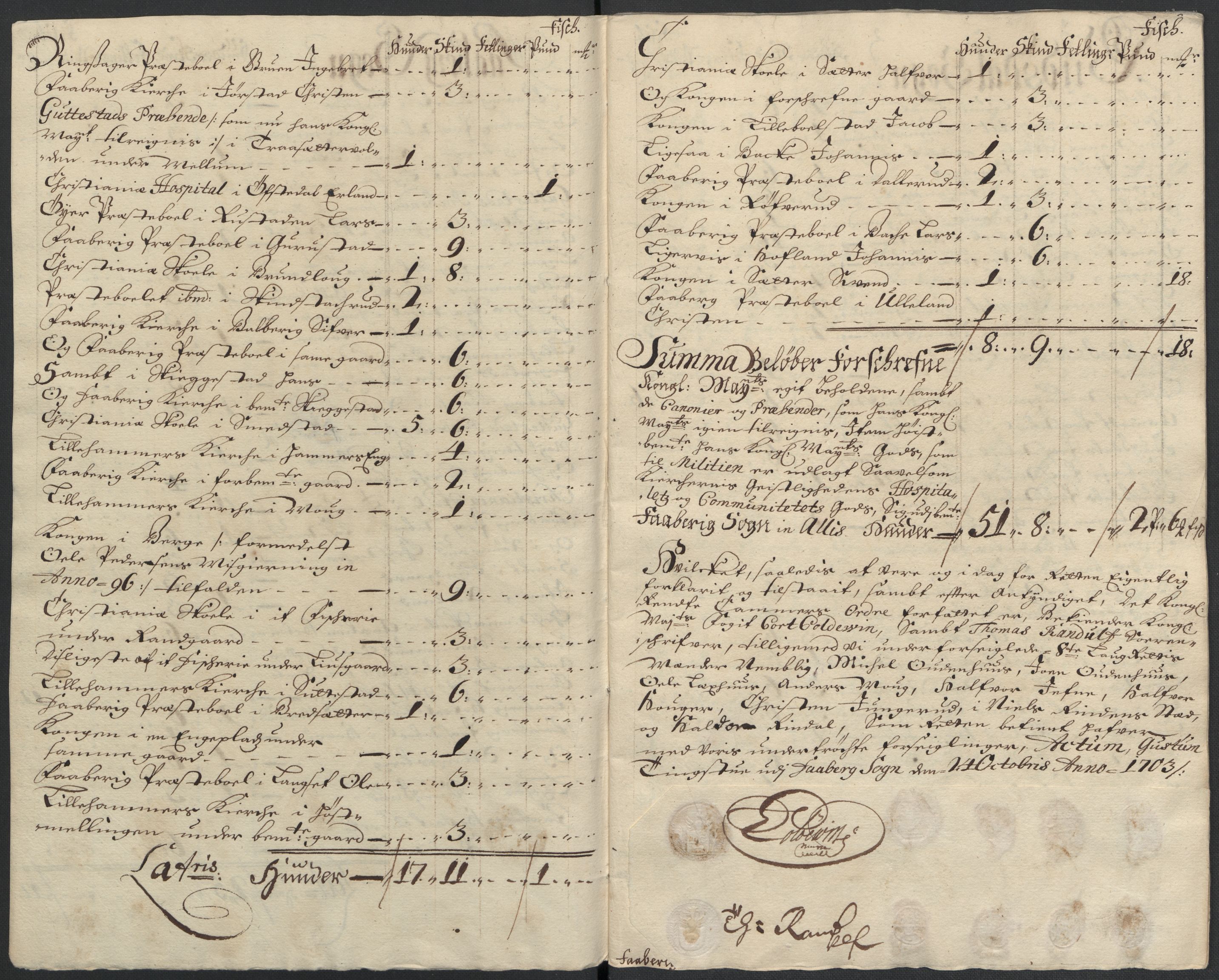 Rentekammeret inntil 1814, Reviderte regnskaper, Fogderegnskap, RA/EA-4092/R17/L1176: Fogderegnskap Gudbrandsdal, 1703, s. 205