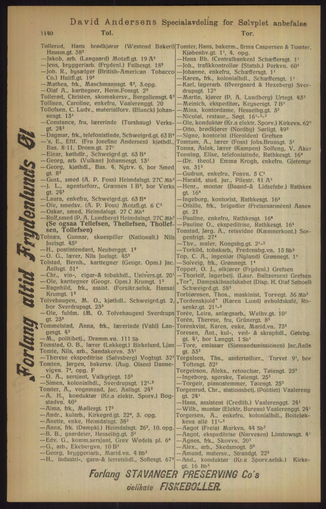 Kristiania/Oslo adressebok, PUBL/-, 1915, s. 1140
