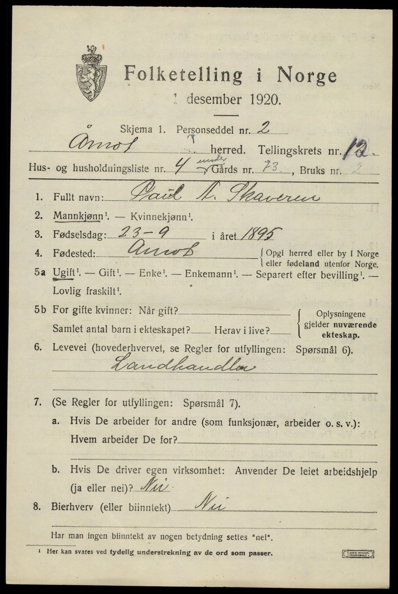 SAH, Folketelling 1920 for 0429 Åmot herred, 1920, s. 9639