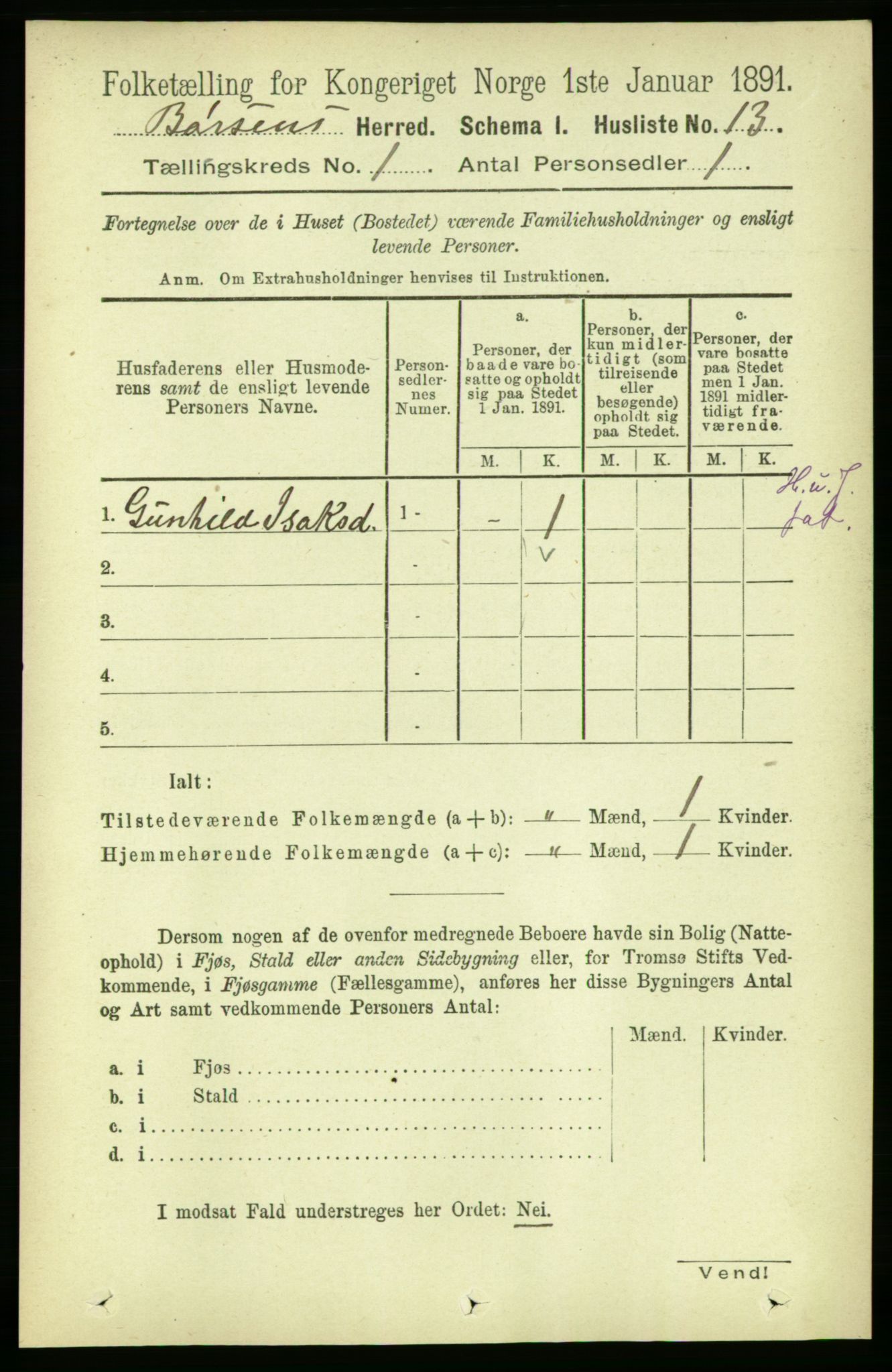RA, Folketelling 1891 for 1658 Børsa herred, 1891, s. 31