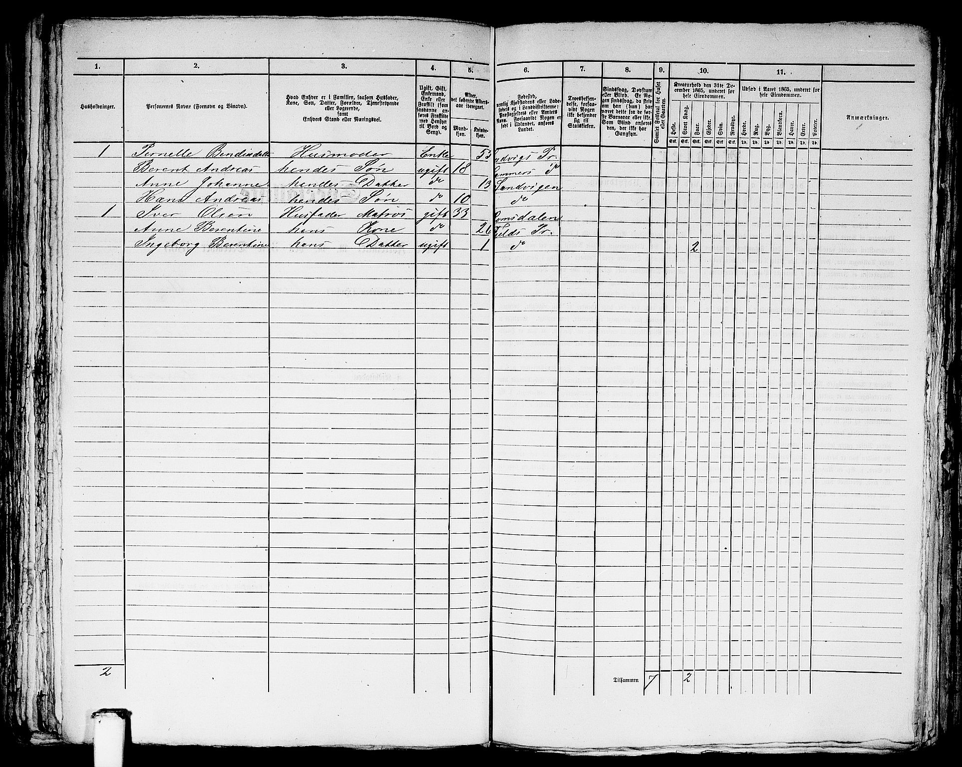 RA, Folketelling 1865 for 1281L Bergen Landdistrikt, Domkirkens landsokn og Korskirkens landsokn, 1865, s. 60