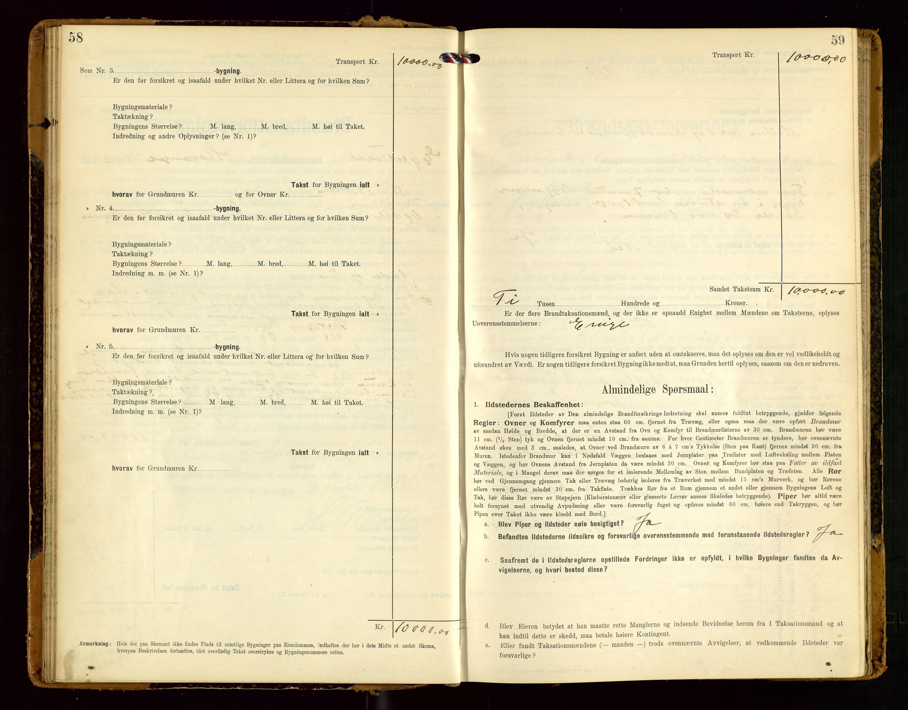 Eigersund lensmannskontor, SAST/A-100171/Gob/L0002: "Brandtakstprotokol", 1910-1916, s. 58-59