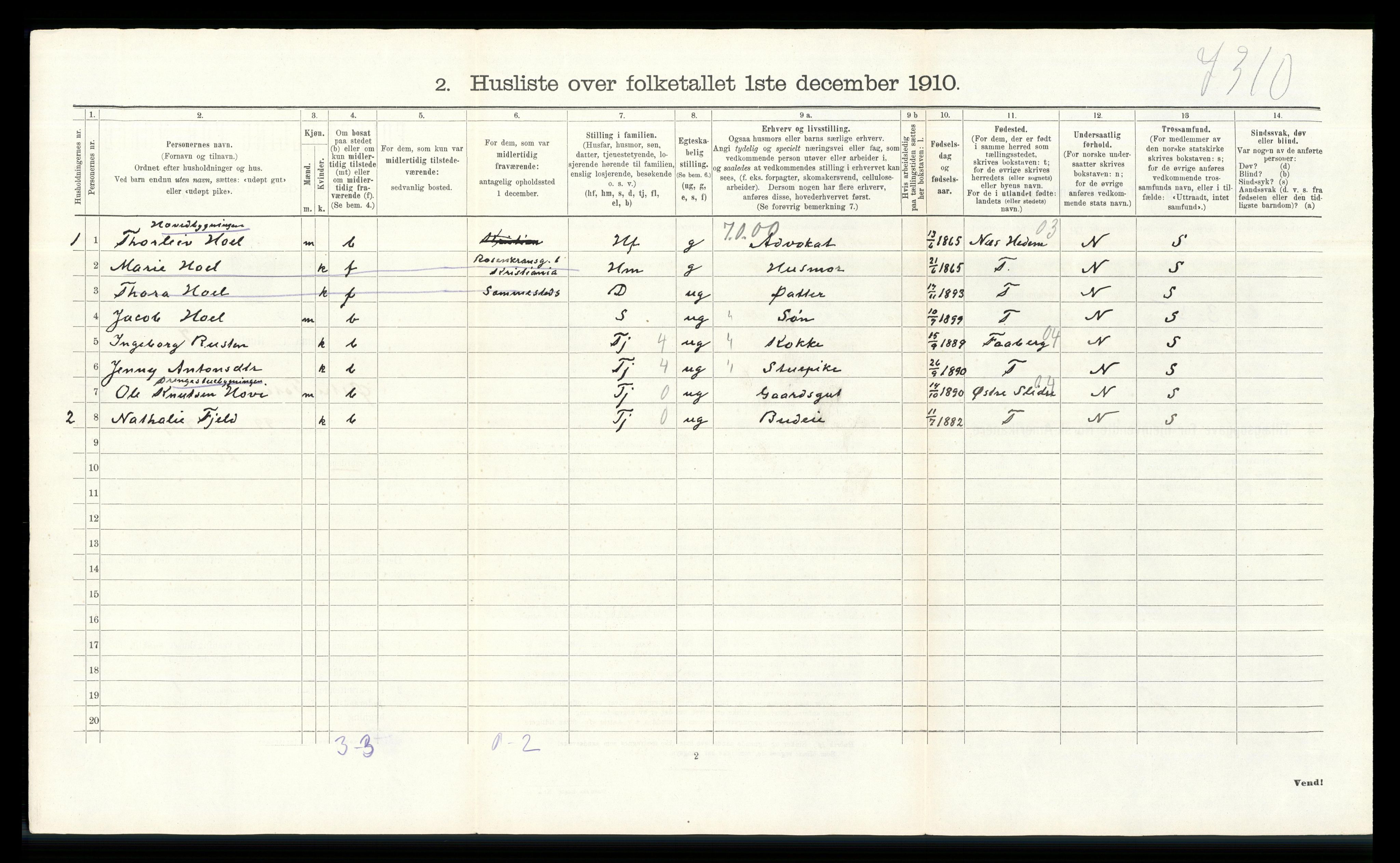 RA, Folketelling 1910 for 0528 Østre Toten herred, 1910, s. 1366