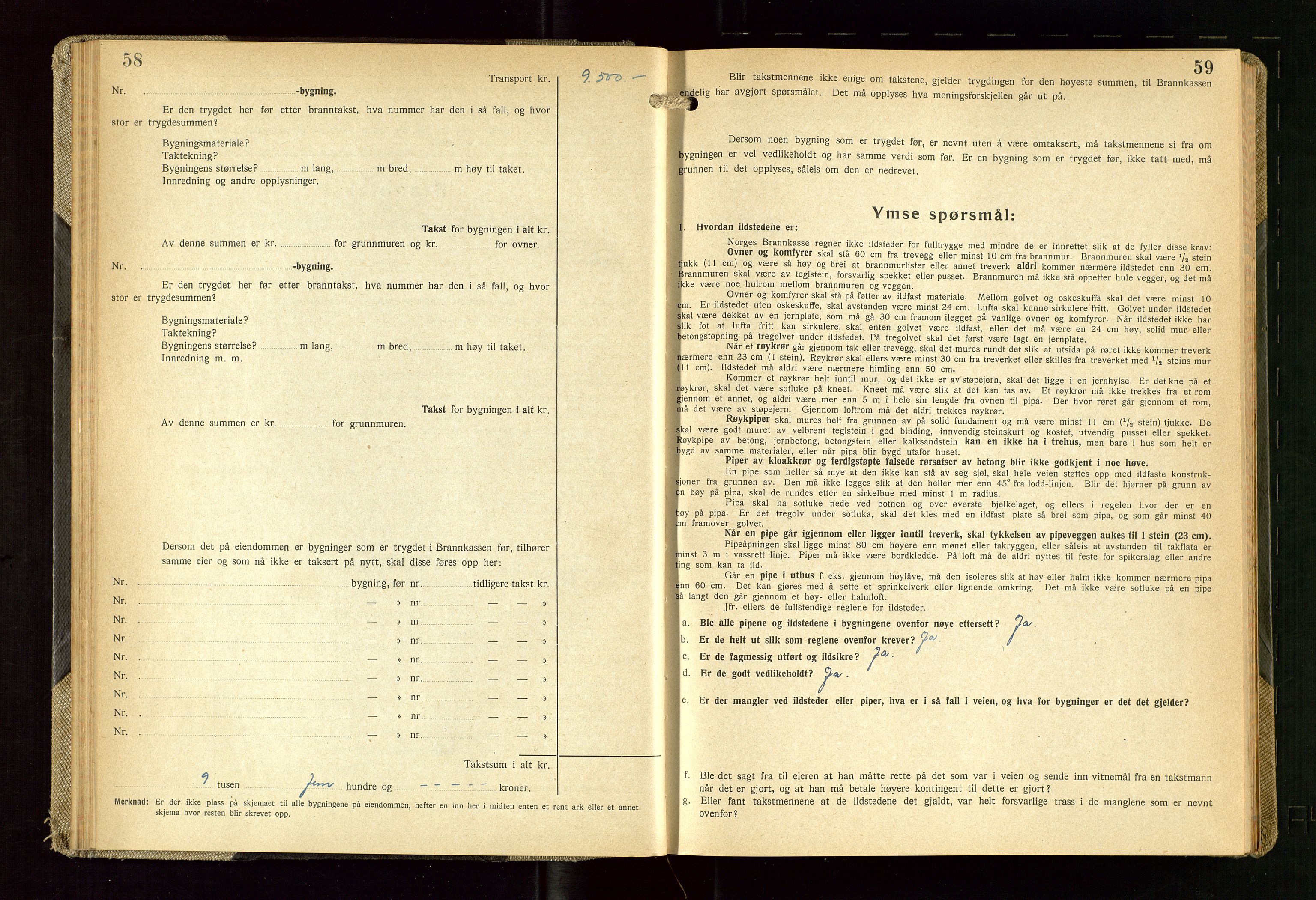 Skudenes lensmannskontor, SAST/A-100444/Gob/L0003: "Brandtakstprotokoll", 1942-1954, s. 58-59