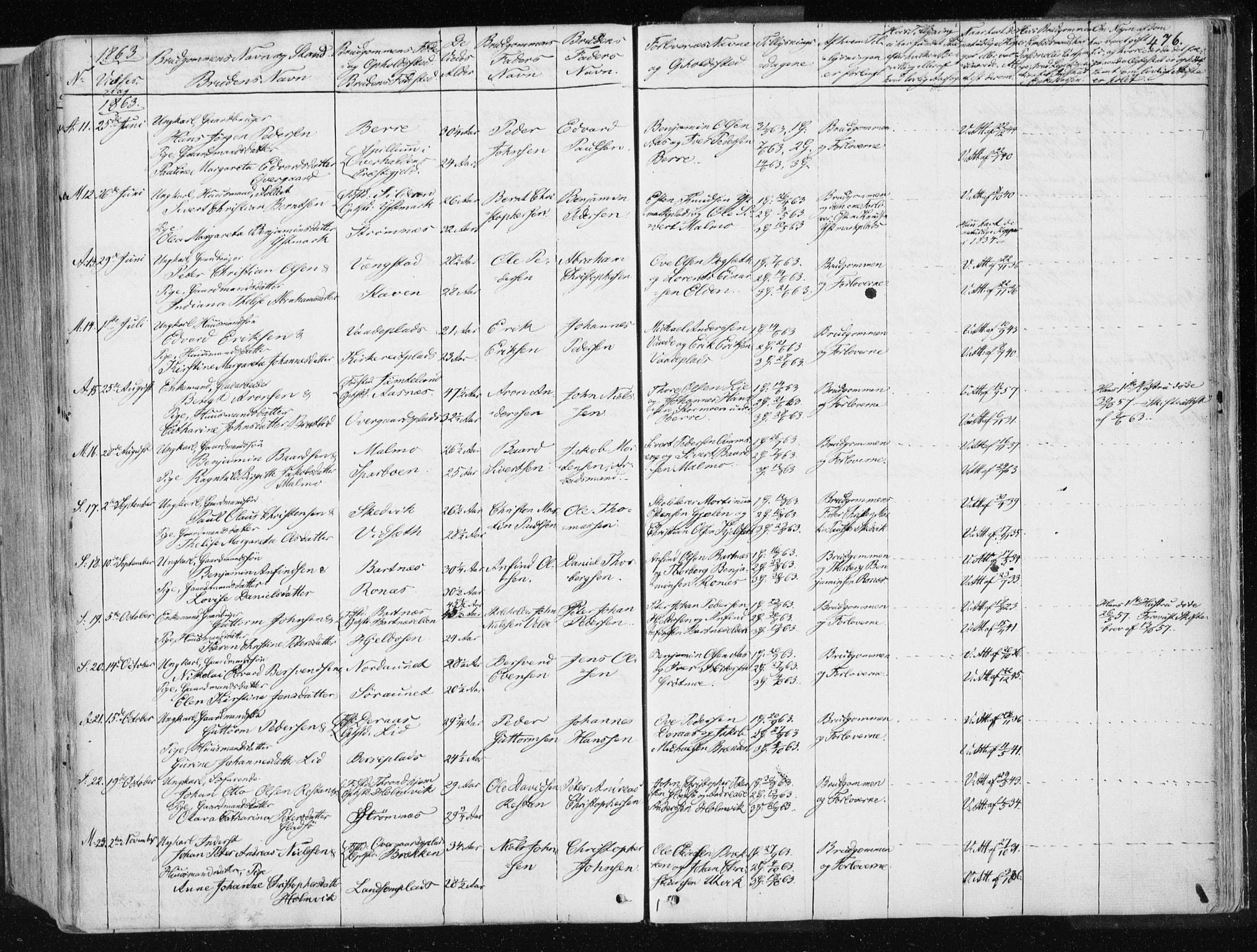 Ministerialprotokoller, klokkerbøker og fødselsregistre - Nord-Trøndelag, SAT/A-1458/741/L0393: Ministerialbok nr. 741A07, 1849-1863, s. 476