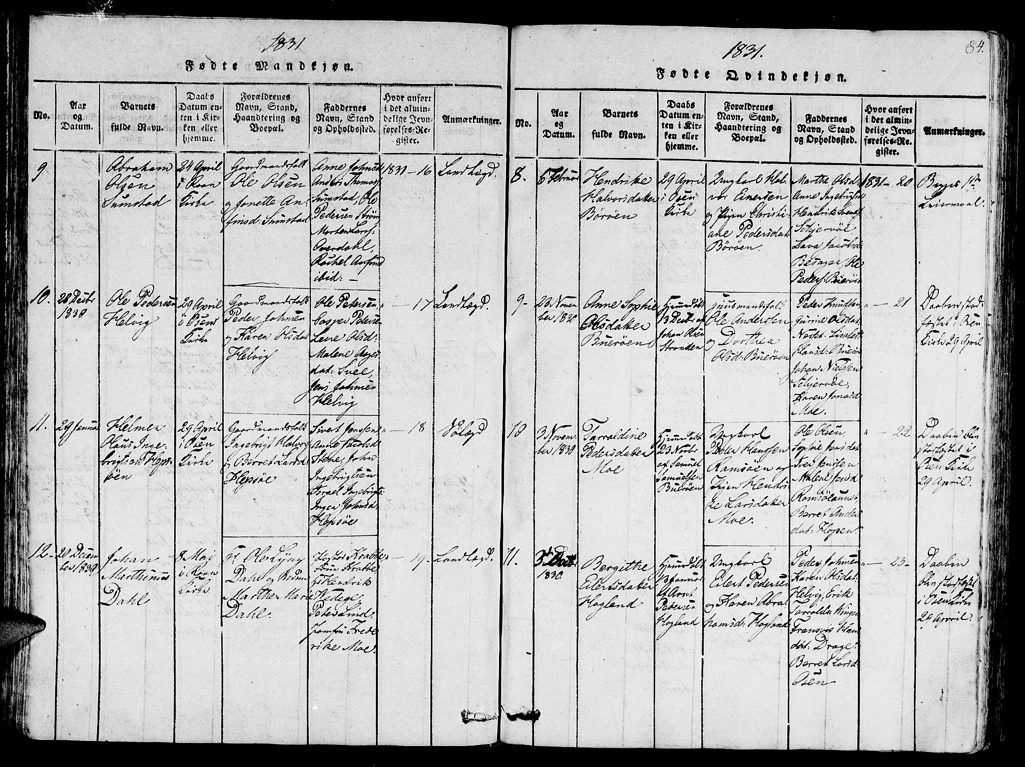 Ministerialprotokoller, klokkerbøker og fødselsregistre - Sør-Trøndelag, AV/SAT-A-1456/657/L0702: Ministerialbok nr. 657A03, 1818-1831, s. 84