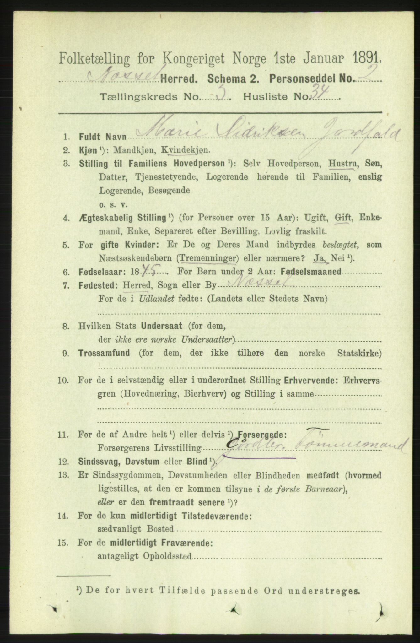 RA, Folketelling 1891 for 1543 Nesset herred, 1891, s. 1329