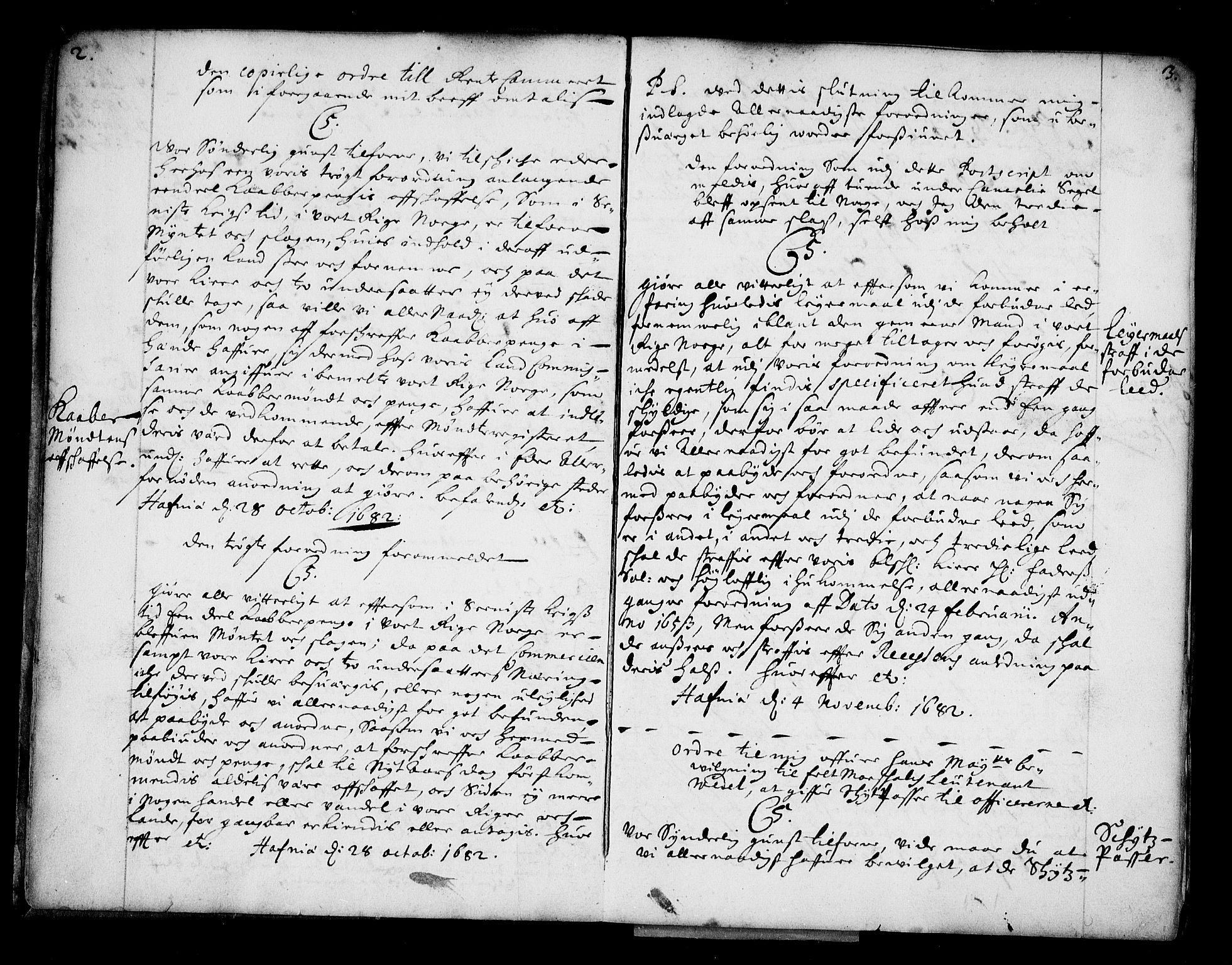 Stattholderembetet 1572-1771, RA/EA-2870/Bc/L0003: Visestattholder Just Høeghs kopibok, 1682-1683, s. 2-3