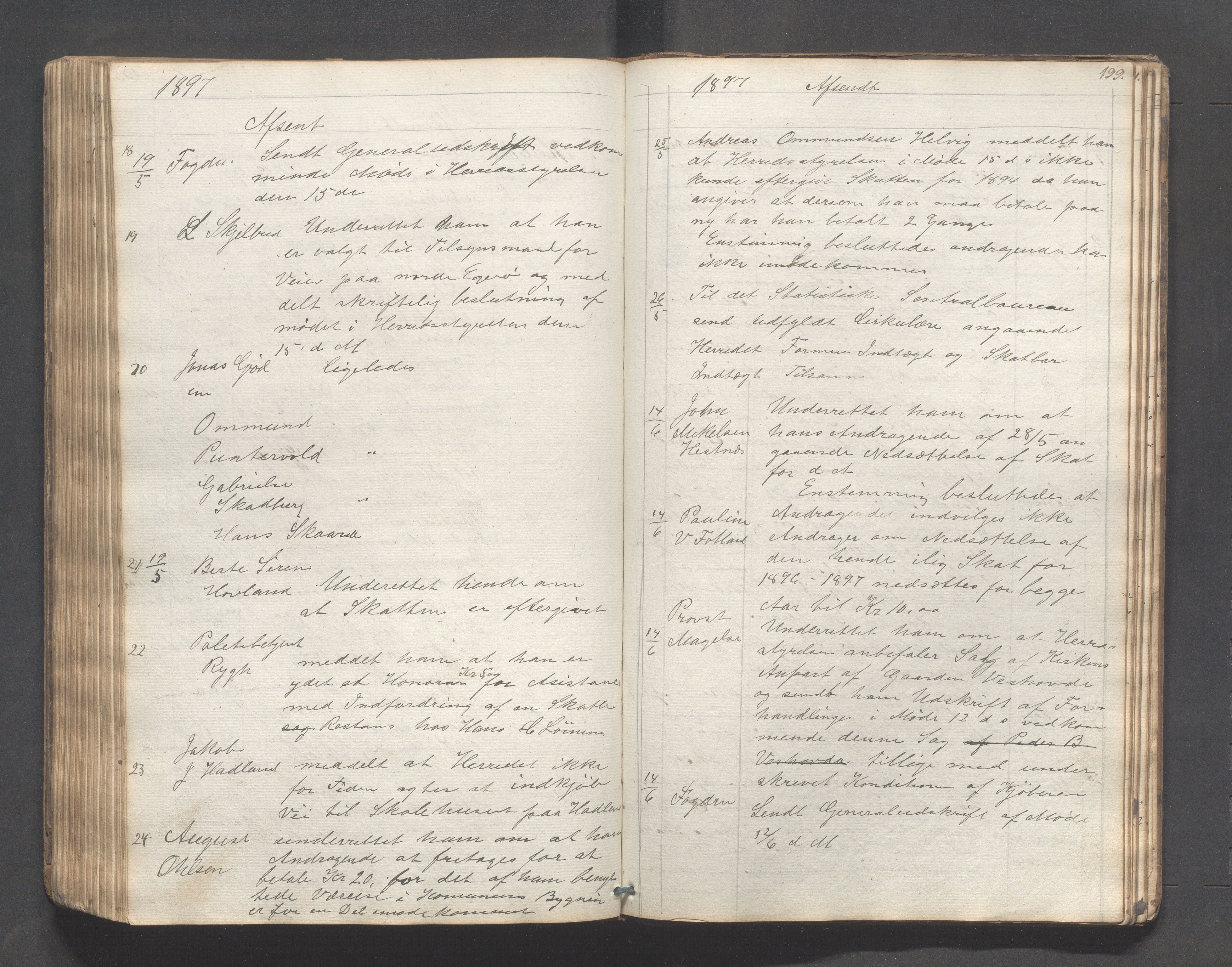 Eigersund kommune (Herredet) - Formannskapet, IKAR/K-100447/B/L0001: Kopibok, 1837-1904, s. 199