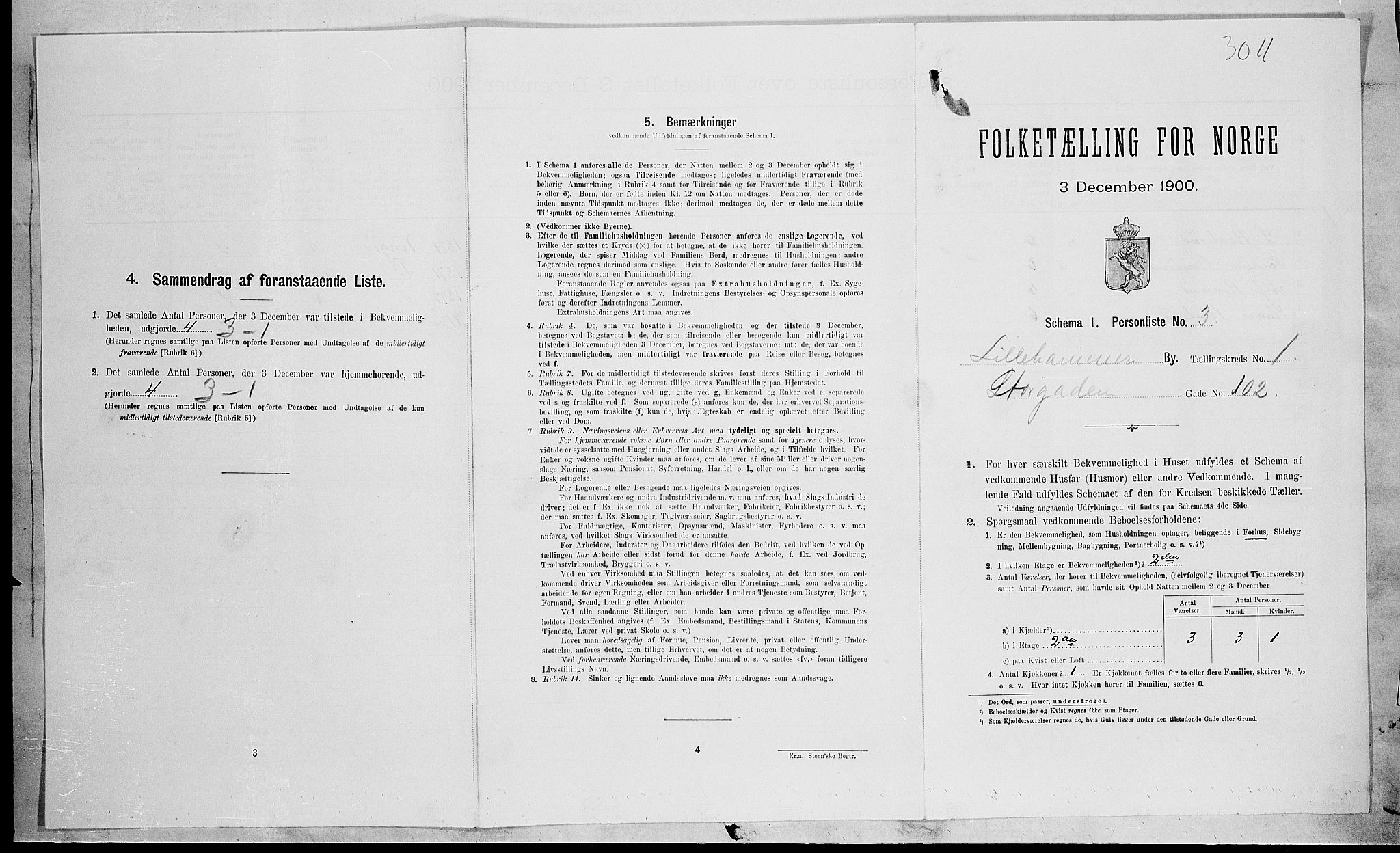 SAH, Folketelling 1900 for 0501 Lillehammer kjøpstad, 1900, s. 601