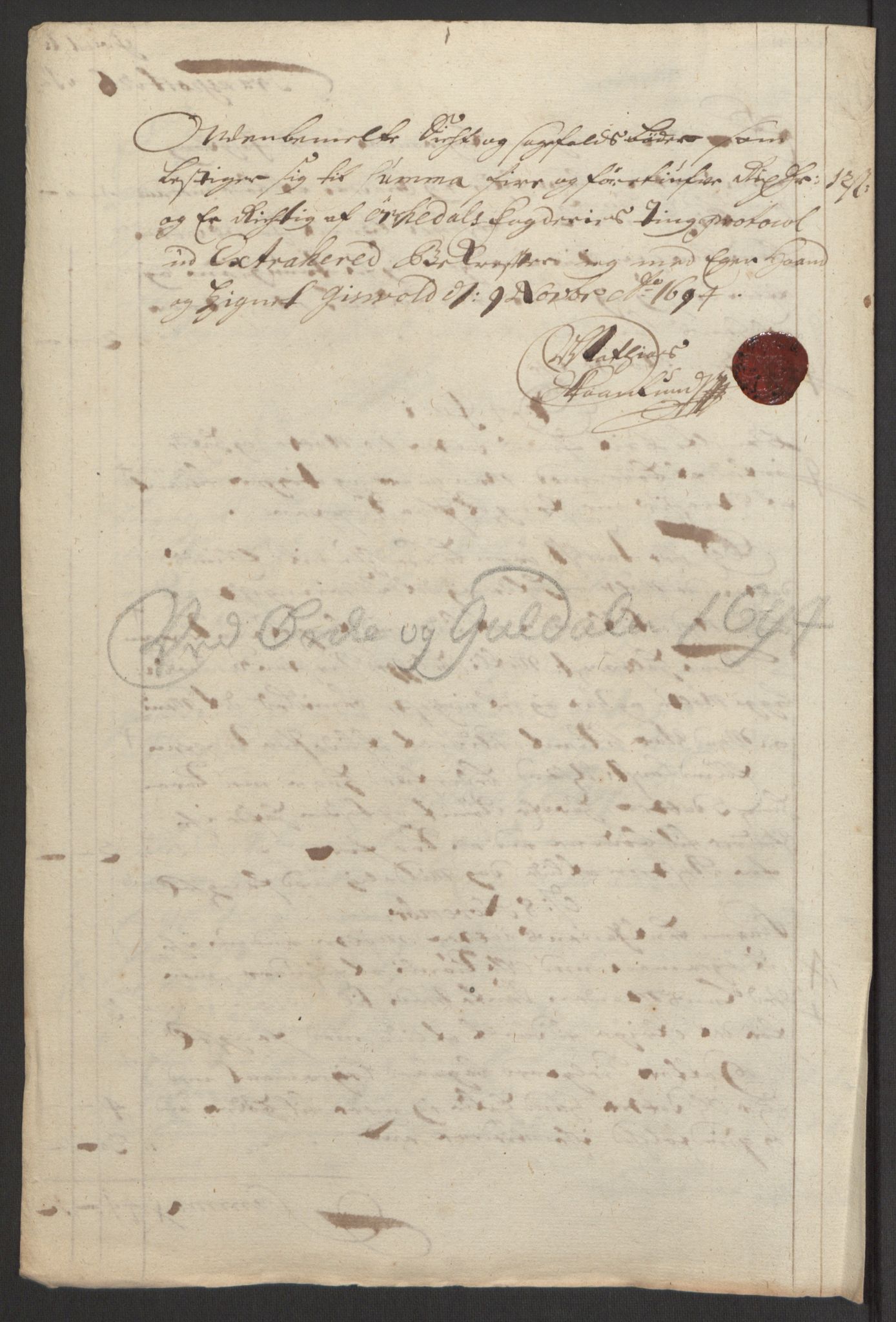 Rentekammeret inntil 1814, Reviderte regnskaper, Fogderegnskap, RA/EA-4092/R60/L3944: Fogderegnskap Orkdal og Gauldal, 1694, s. 172