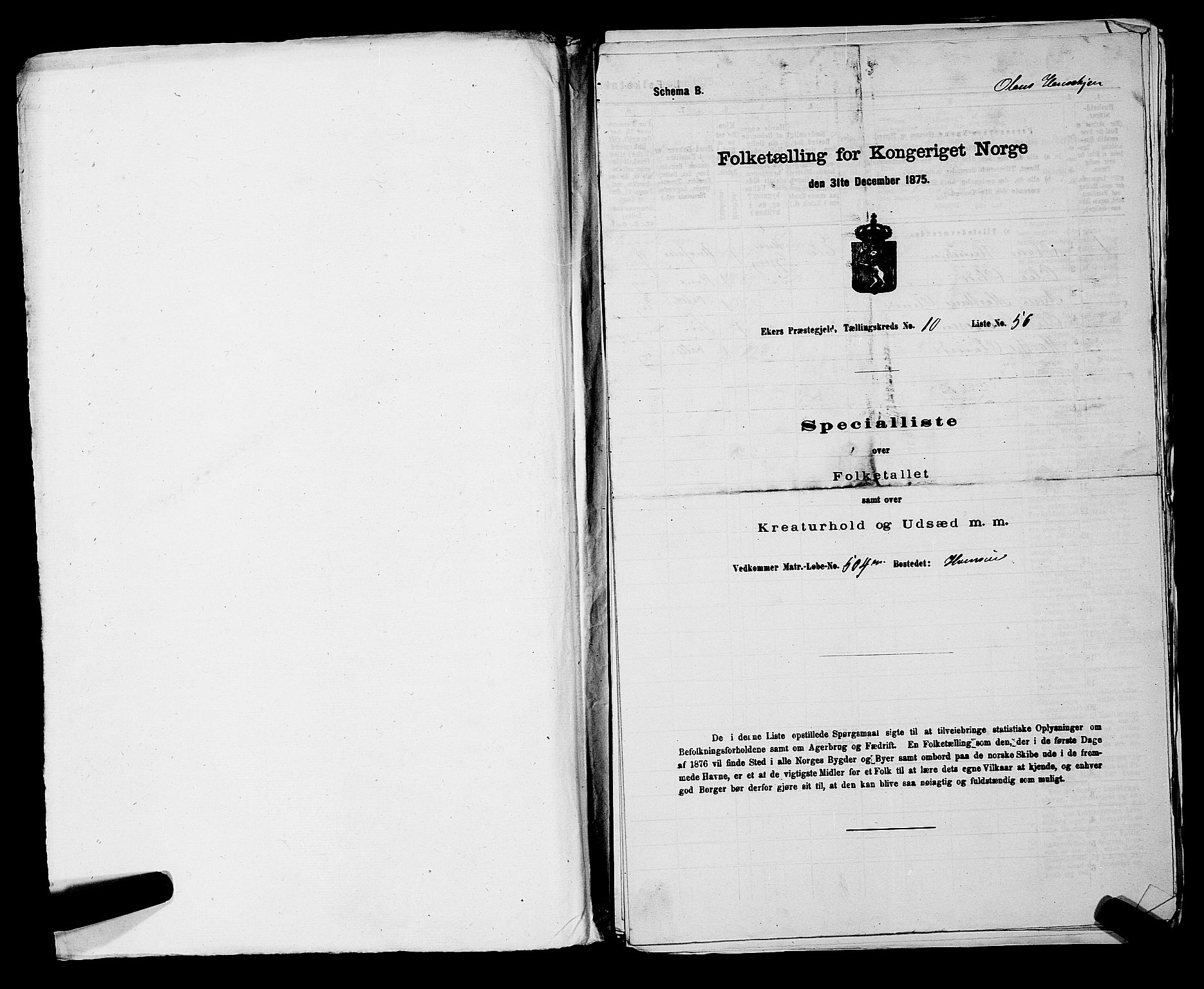 SAKO, Folketelling 1875 for 0624P Eiker prestegjeld, 1875, s. 1607