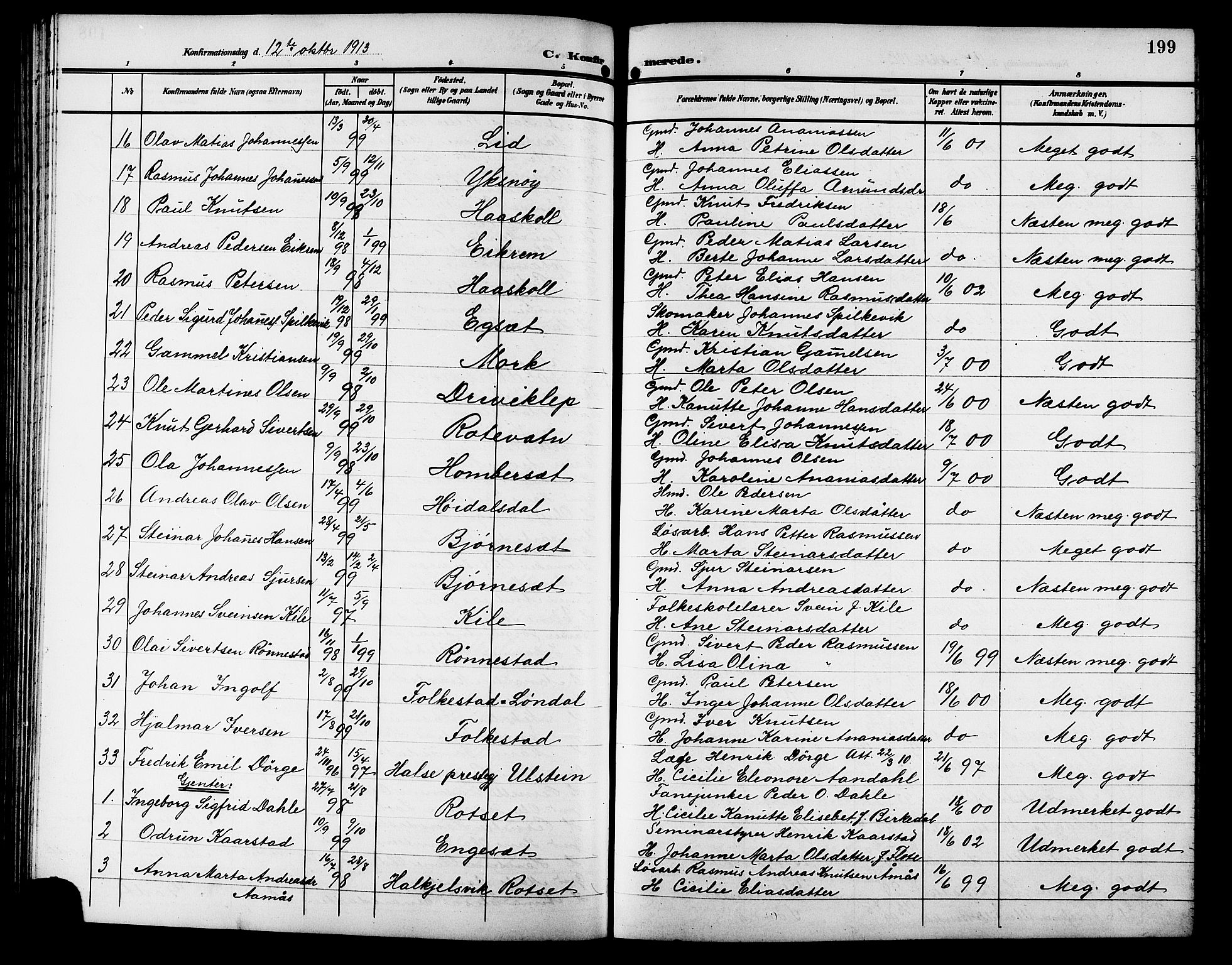 Ministerialprotokoller, klokkerbøker og fødselsregistre - Møre og Romsdal, AV/SAT-A-1454/511/L0159: Klokkerbok nr. 511C05, 1902-1920, s. 199