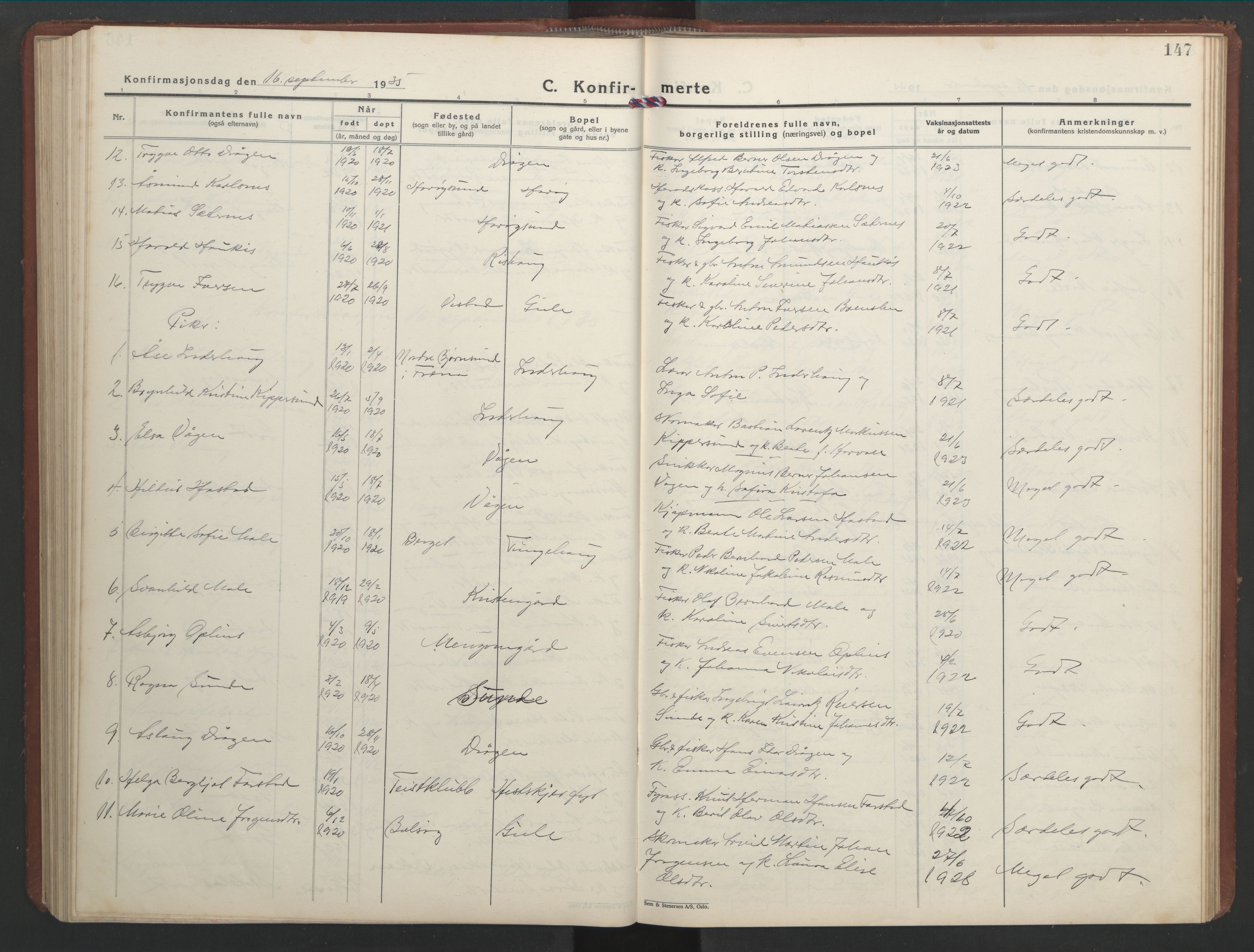 Ministerialprotokoller, klokkerbøker og fødselsregistre - Møre og Romsdal, AV/SAT-A-1454/566/L0775: Klokkerbok nr. 566C04, 1930-1946, s. 147