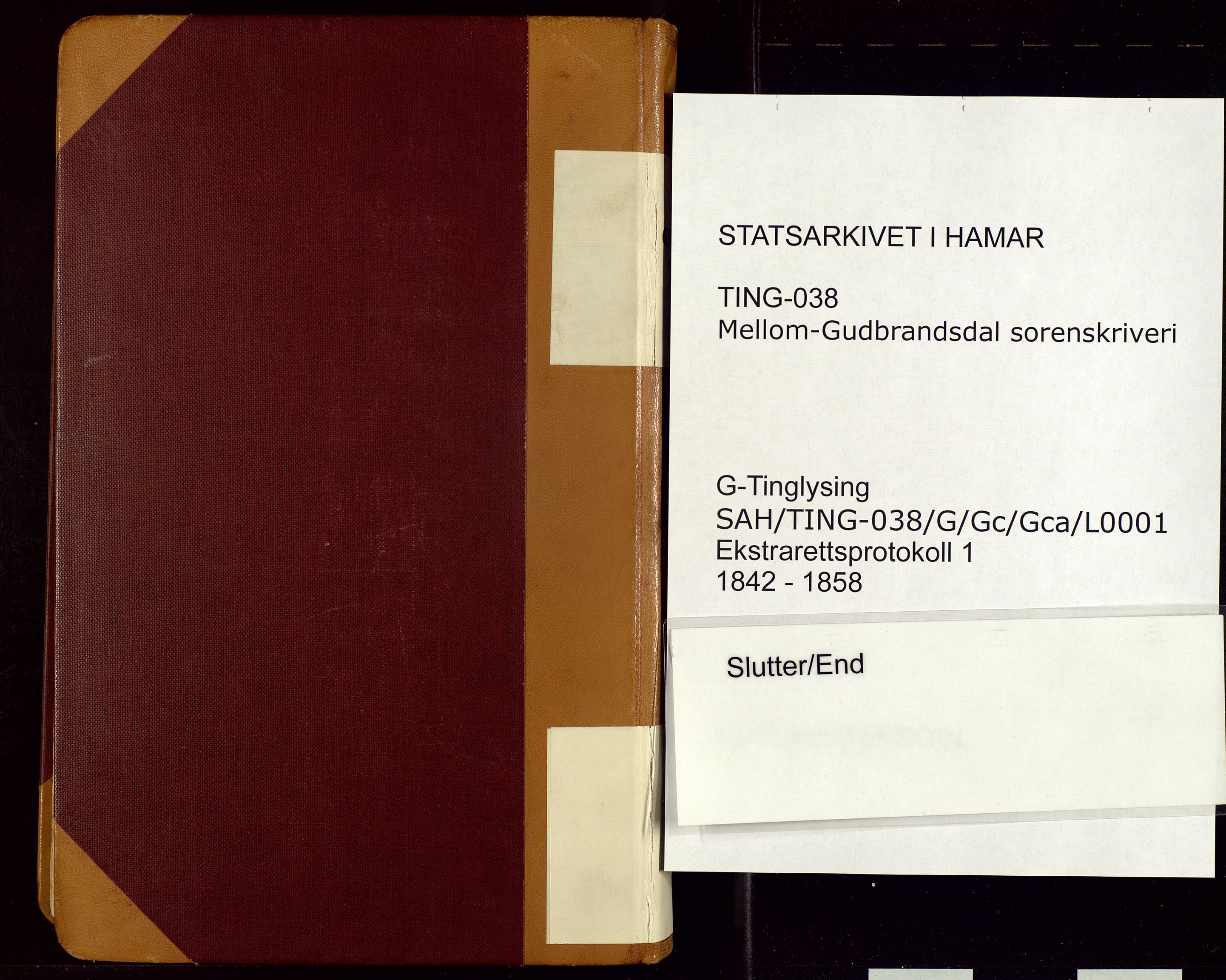 Mellom-Gudbrandsdal sorenskriveri, AV/SAH-TING-038/G/Gc/Gca/L0001: Ekstrarettsprotokoll, 1842-1858