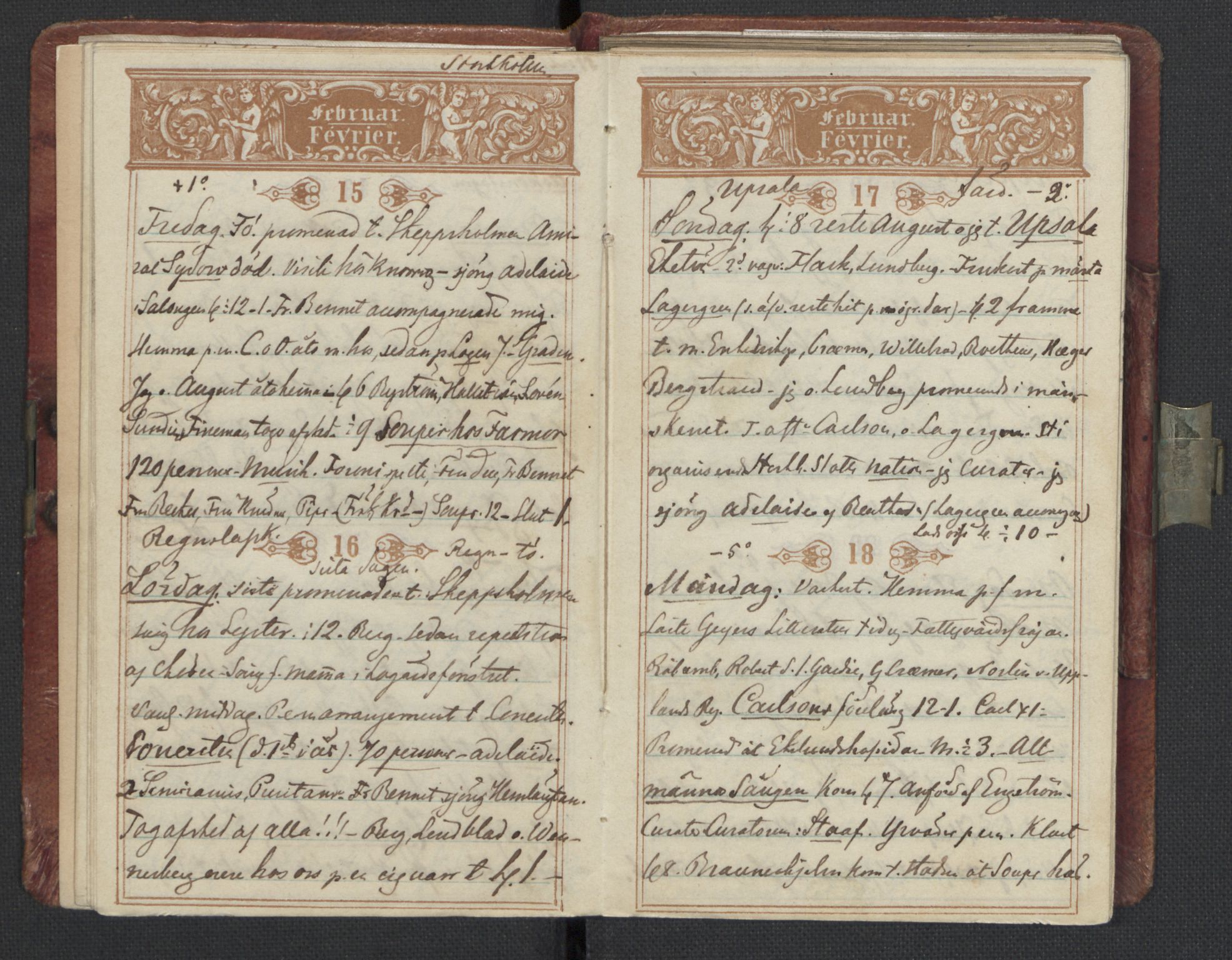 Bernadotte, AV/RA-PA-0318/F/L0001/0003: Privat materiale fra Bernadottefamilien / Dagbok, 1850, s. 19