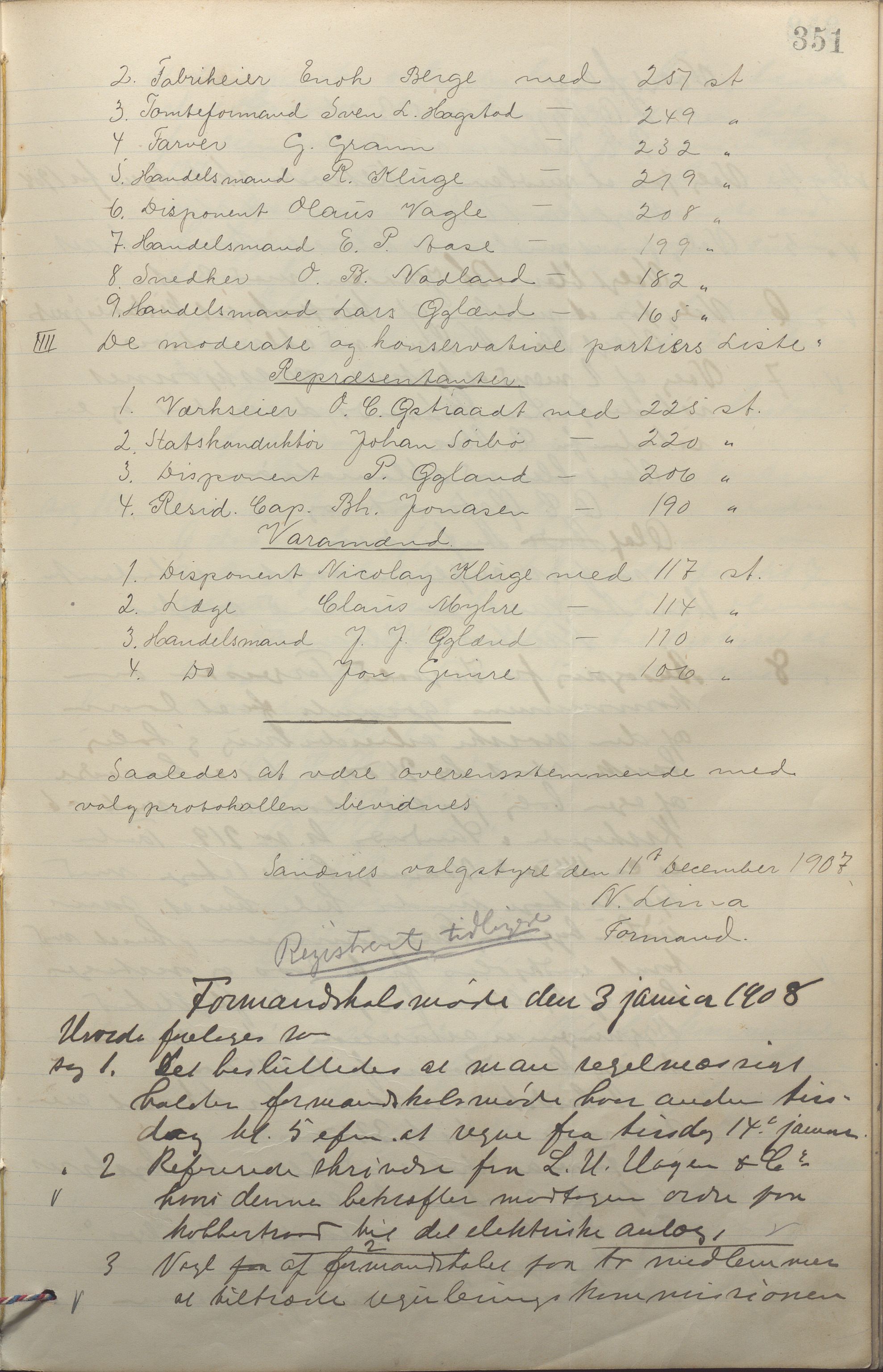 Sandnes kommune - Formannskapet og Bystyret, IKAR/K-100188/Aa/L0006: Møtebok, 1902-1909, s. 351