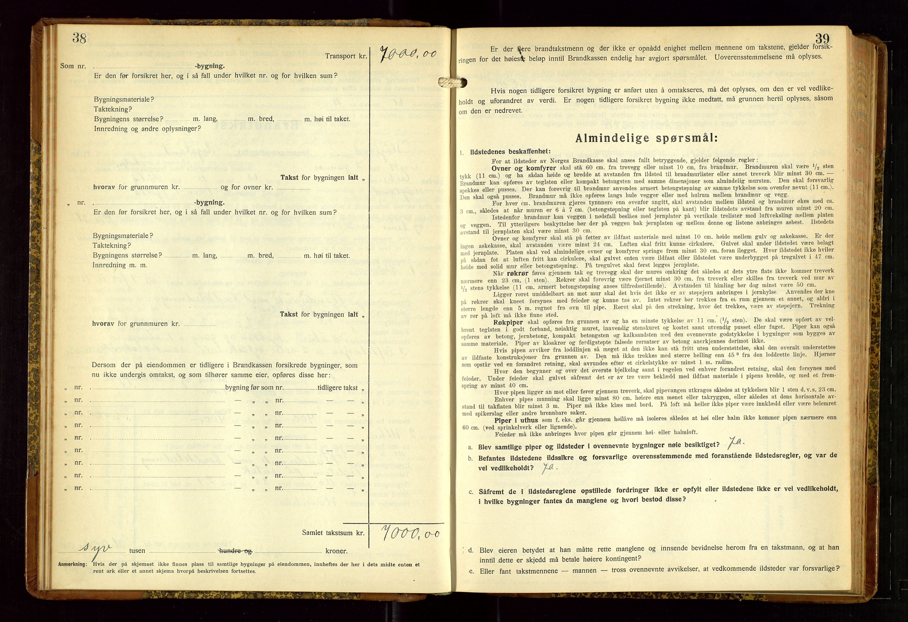 Høyland/Sandnes lensmannskontor, SAST/A-100166/Gob/L0006: "Brandtakstprotokoll", 1936-1938, s. 38-39