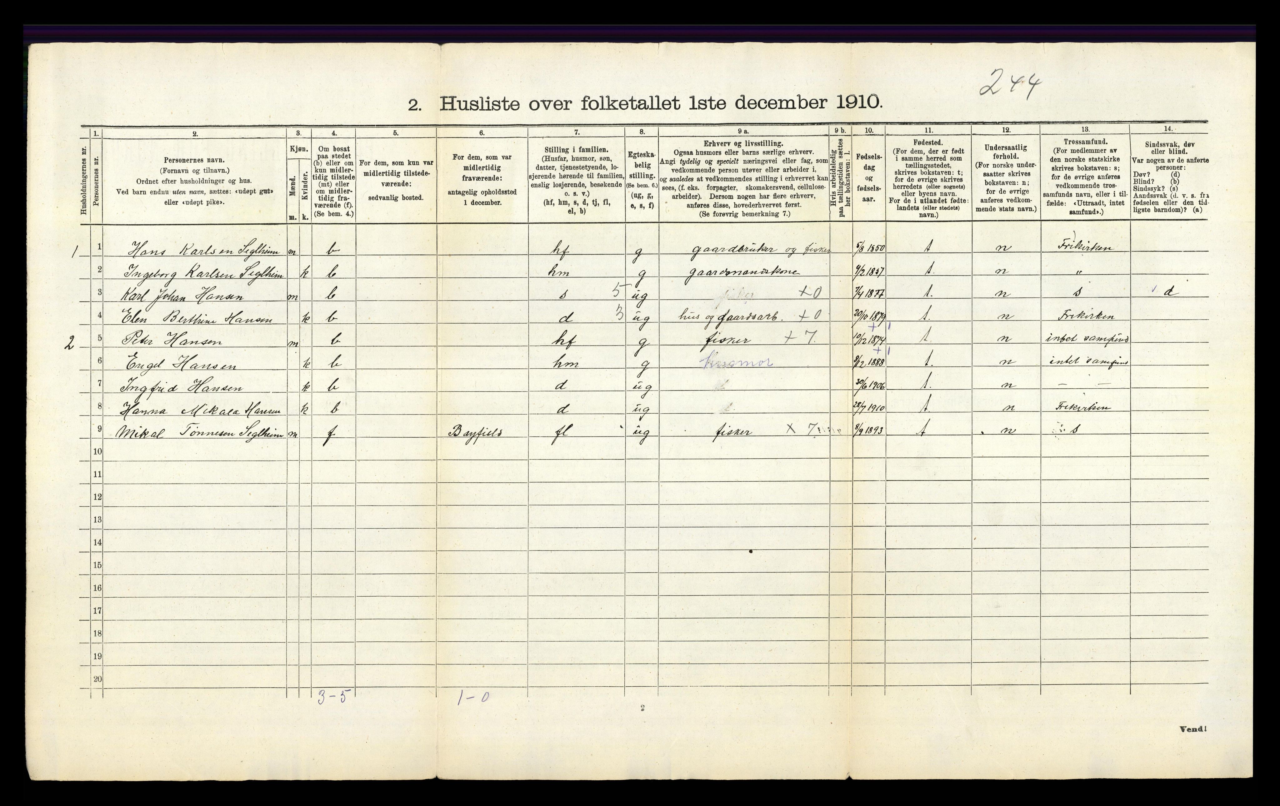 RA, Folketelling 1910 for 1116 Eigersund herred, 1910, s. 45