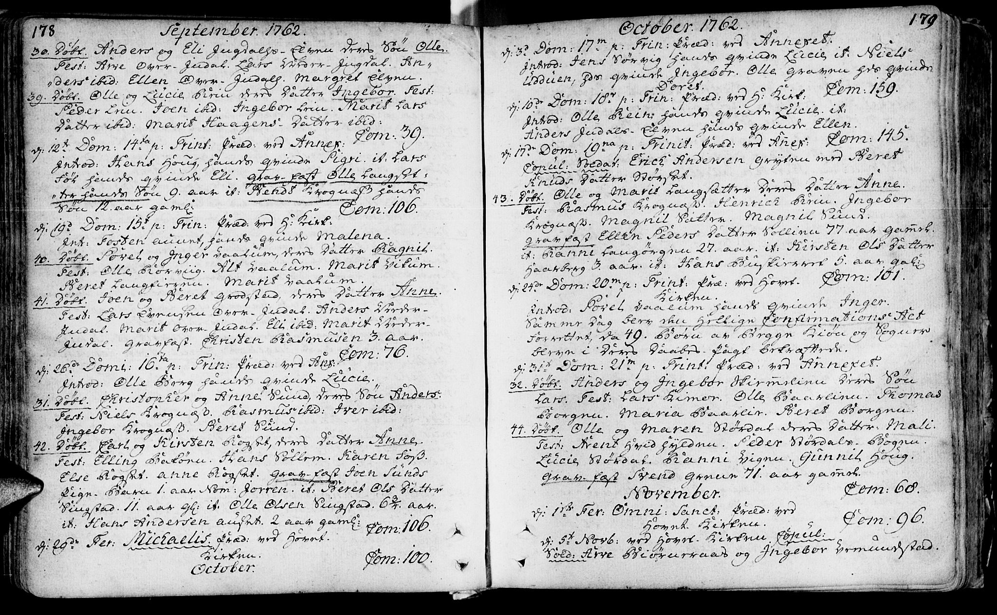 Ministerialprotokoller, klokkerbøker og fødselsregistre - Sør-Trøndelag, SAT/A-1456/646/L0605: Ministerialbok nr. 646A03, 1751-1790, s. 178-179