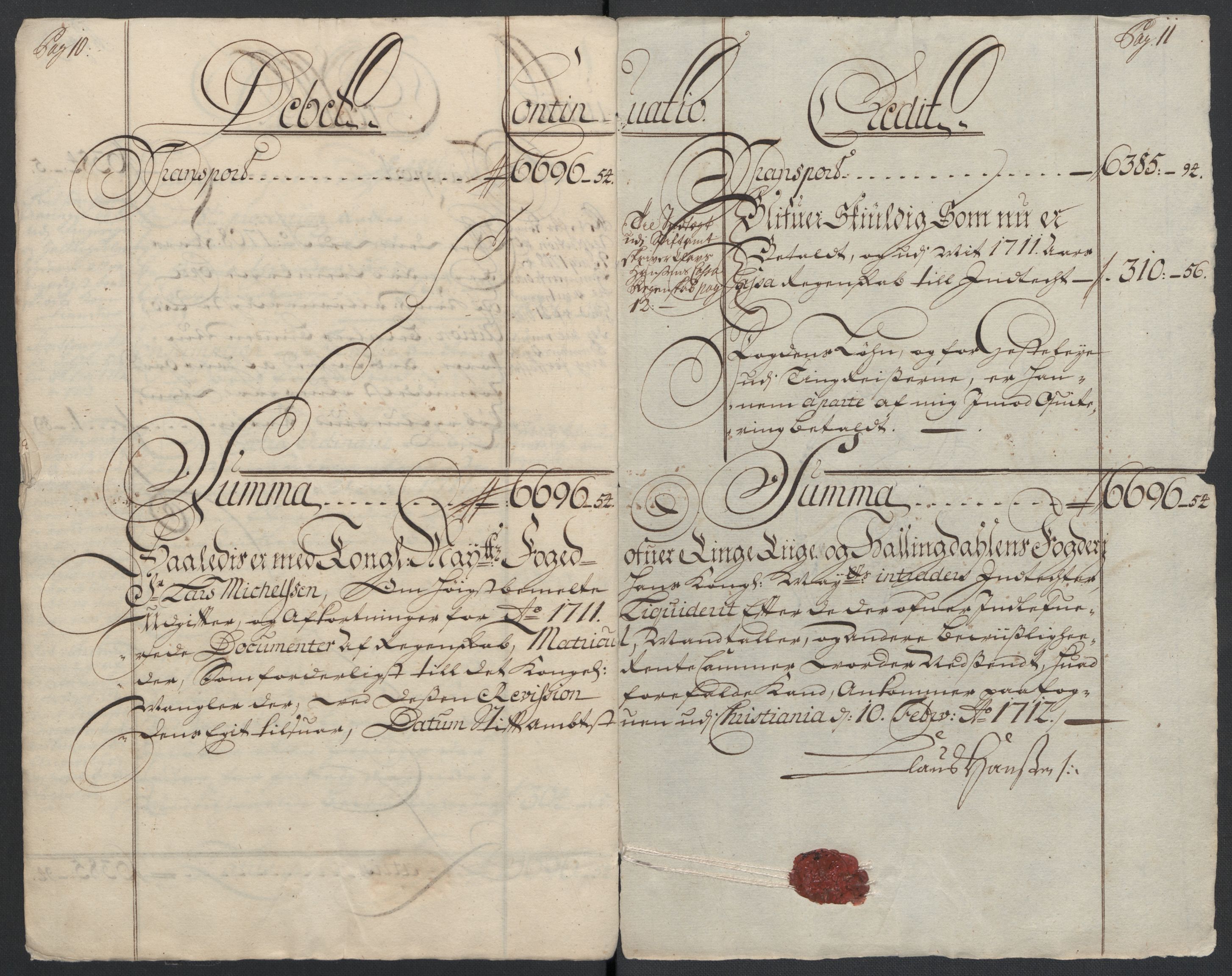 Rentekammeret inntil 1814, Reviderte regnskaper, Fogderegnskap, RA/EA-4092/R23/L1469: Fogderegnskap Ringerike og Hallingdal, 1711, s. 16