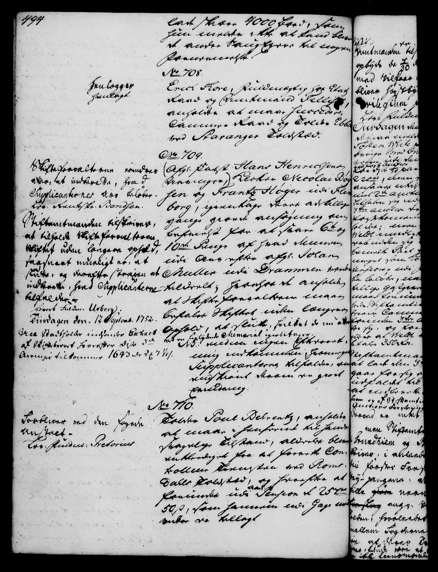 Rentekammeret, Kammerkanselliet, RA/EA-3111/G/Gh/Gha/L0030: Norsk ekstraktmemorialprotokoll (merket RK 53.75), 1749-1751, s. 494