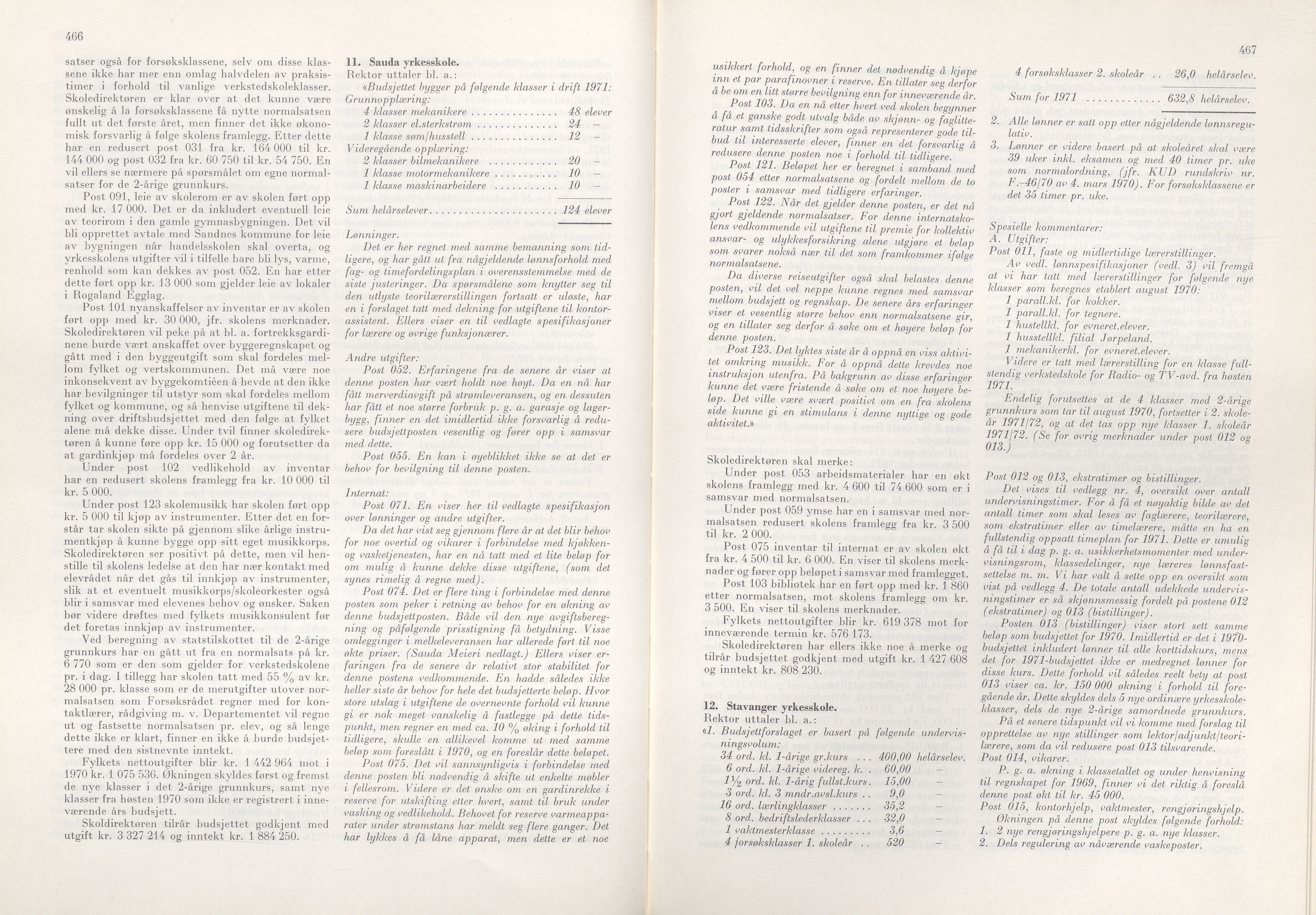 Rogaland fylkeskommune - Fylkesrådmannen , IKAR/A-900/A/Aa/Aaa/L0090: Møtebok , 1970, s. 466-467