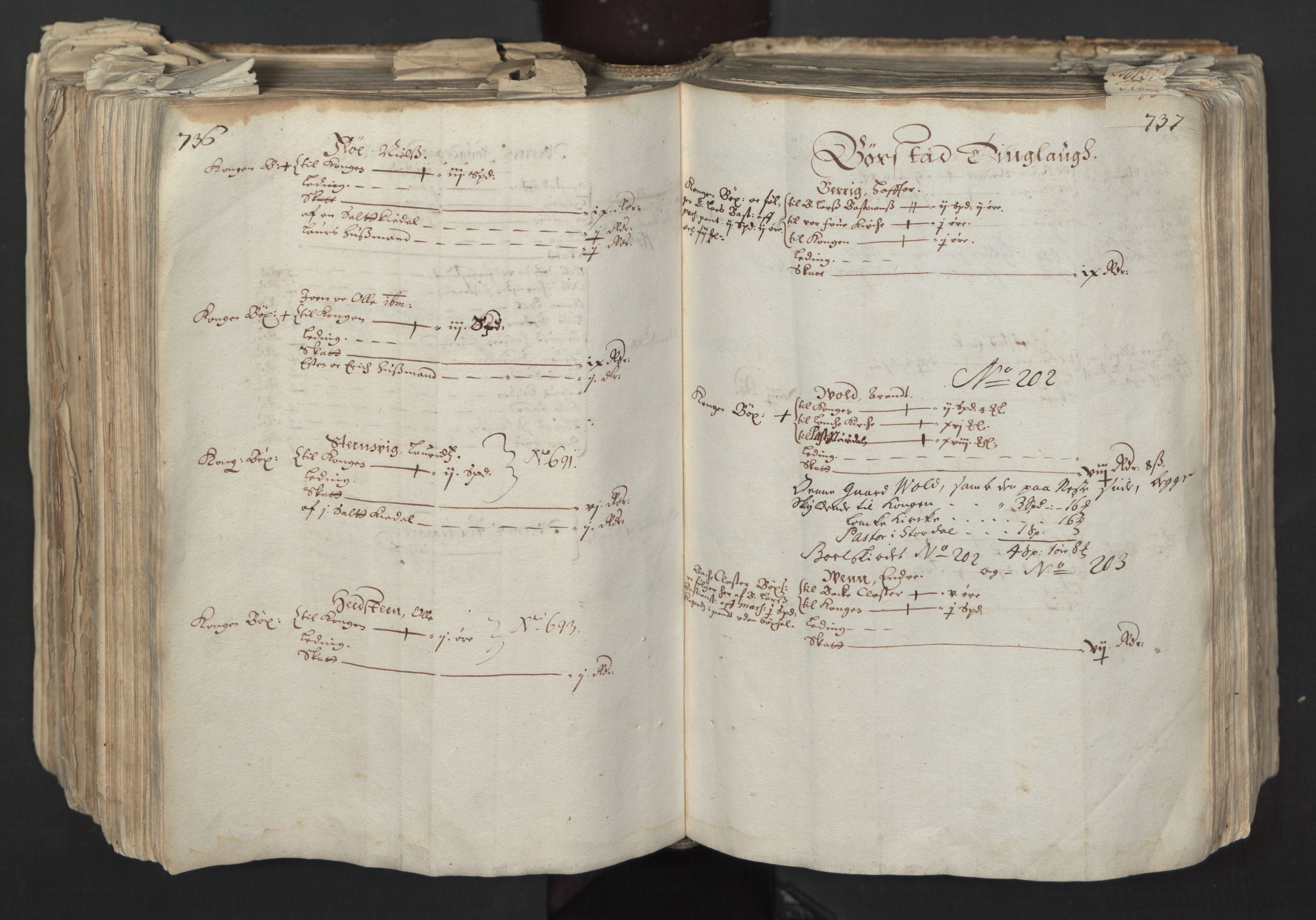 Rentekammeret inntil 1814, Realistisk ordnet avdeling, AV/RA-EA-4070/L/L0027: Trondheim lagdømme:, 1661, s. 736-737