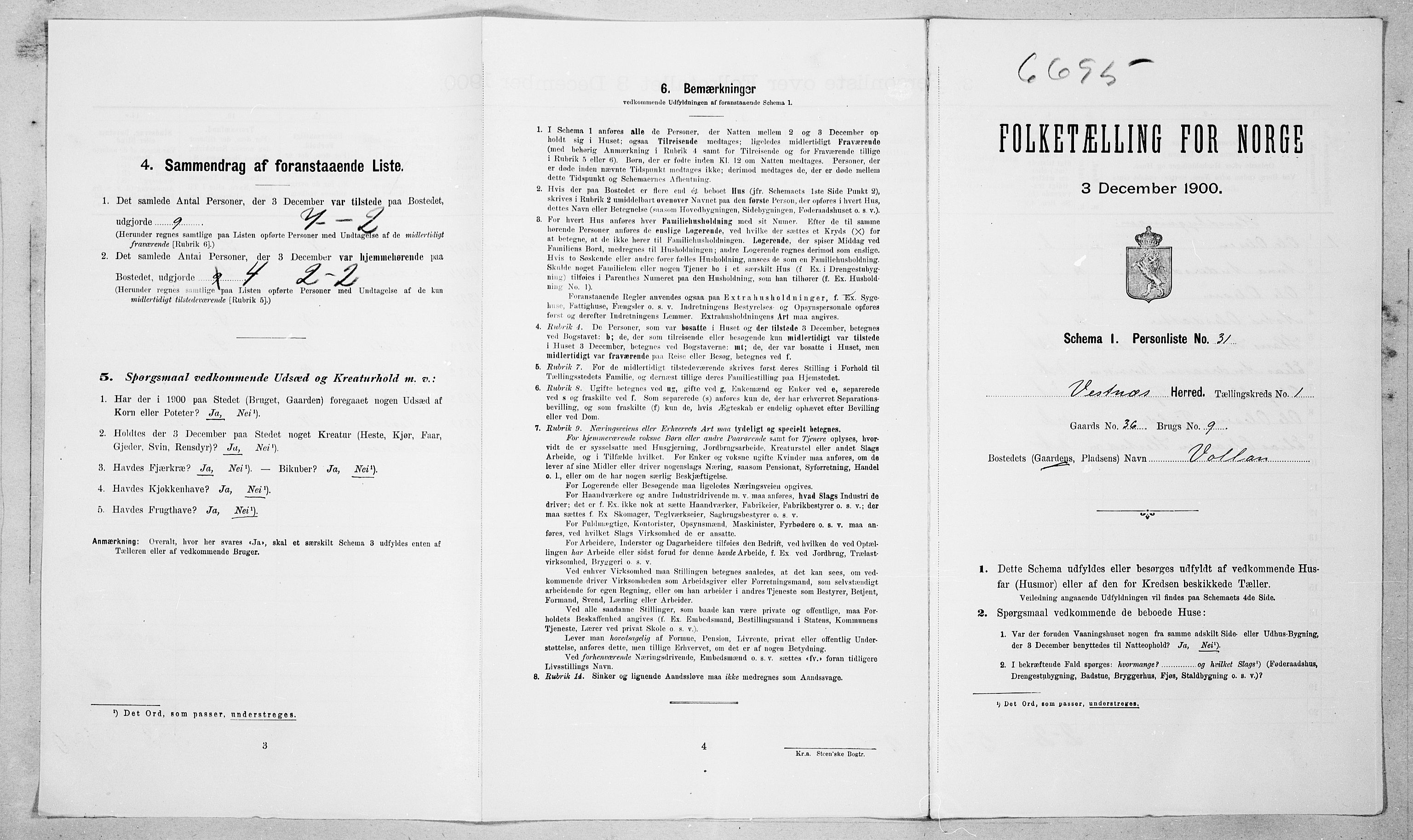 SAT, Folketelling 1900 for 1535 Vestnes herred, 1900, s. 118