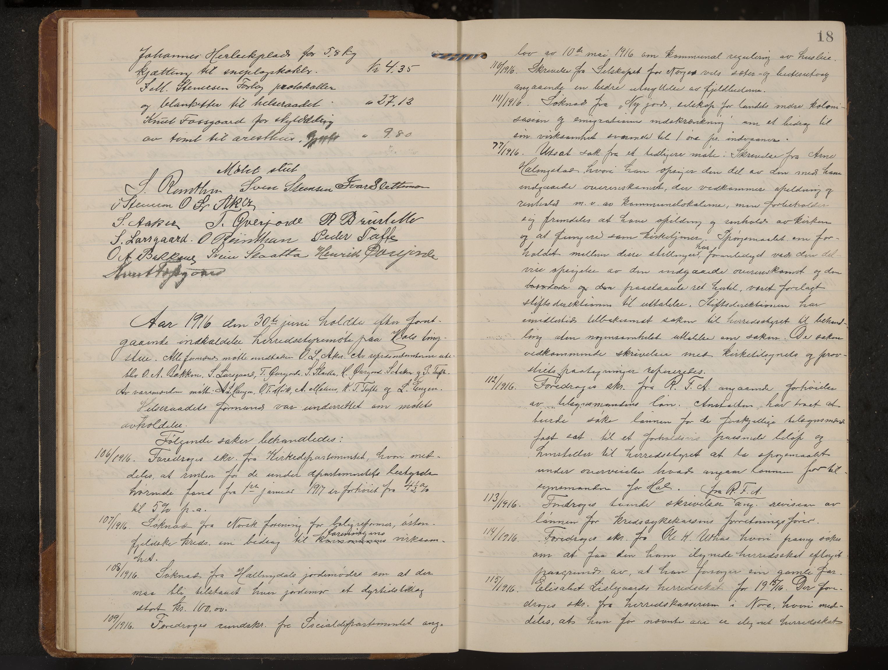 Hol formannskap og sentraladministrasjon, IKAK/0620021-1/A/L0006: Møtebok, 1916-1922, s. 18