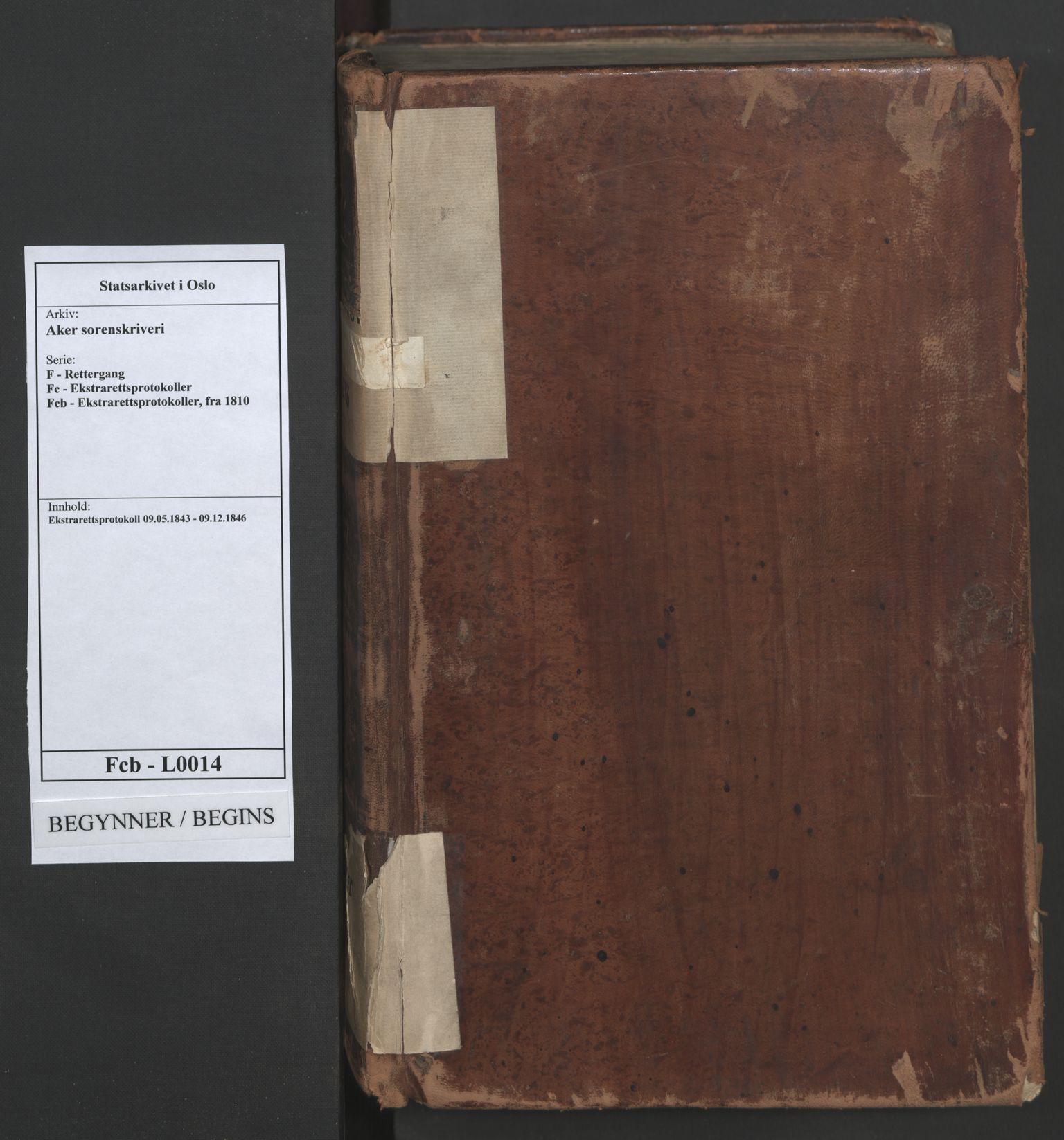 Aker sorenskriveri, AV/SAO-A-10895/F/Fc/Fcb/L0014: Ekstrarettsprotokoll, 1843-1846