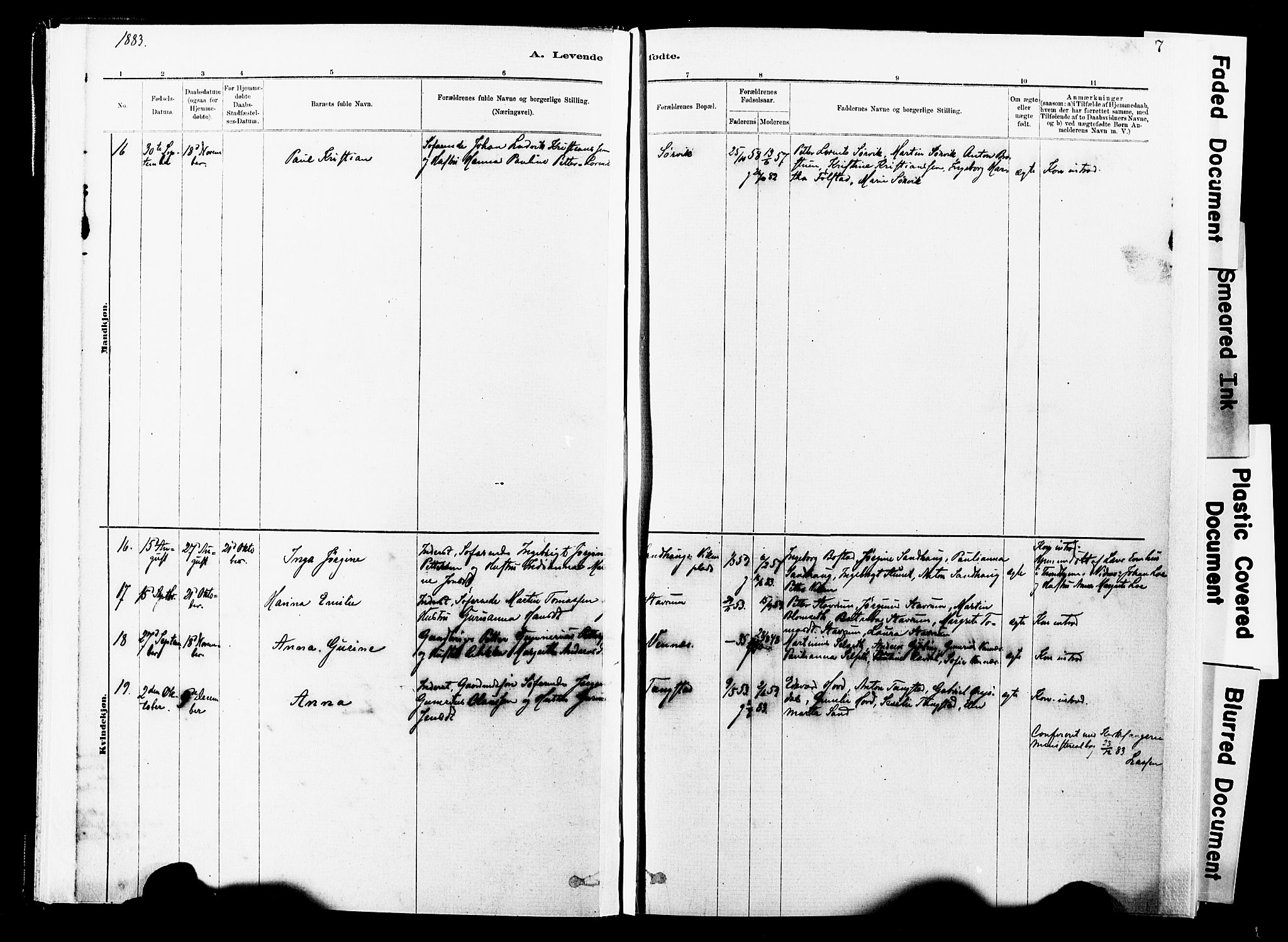 Ministerialprotokoller, klokkerbøker og fødselsregistre - Nord-Trøndelag, SAT/A-1458/744/L0420: Ministerialbok nr. 744A04, 1882-1904, s. 7