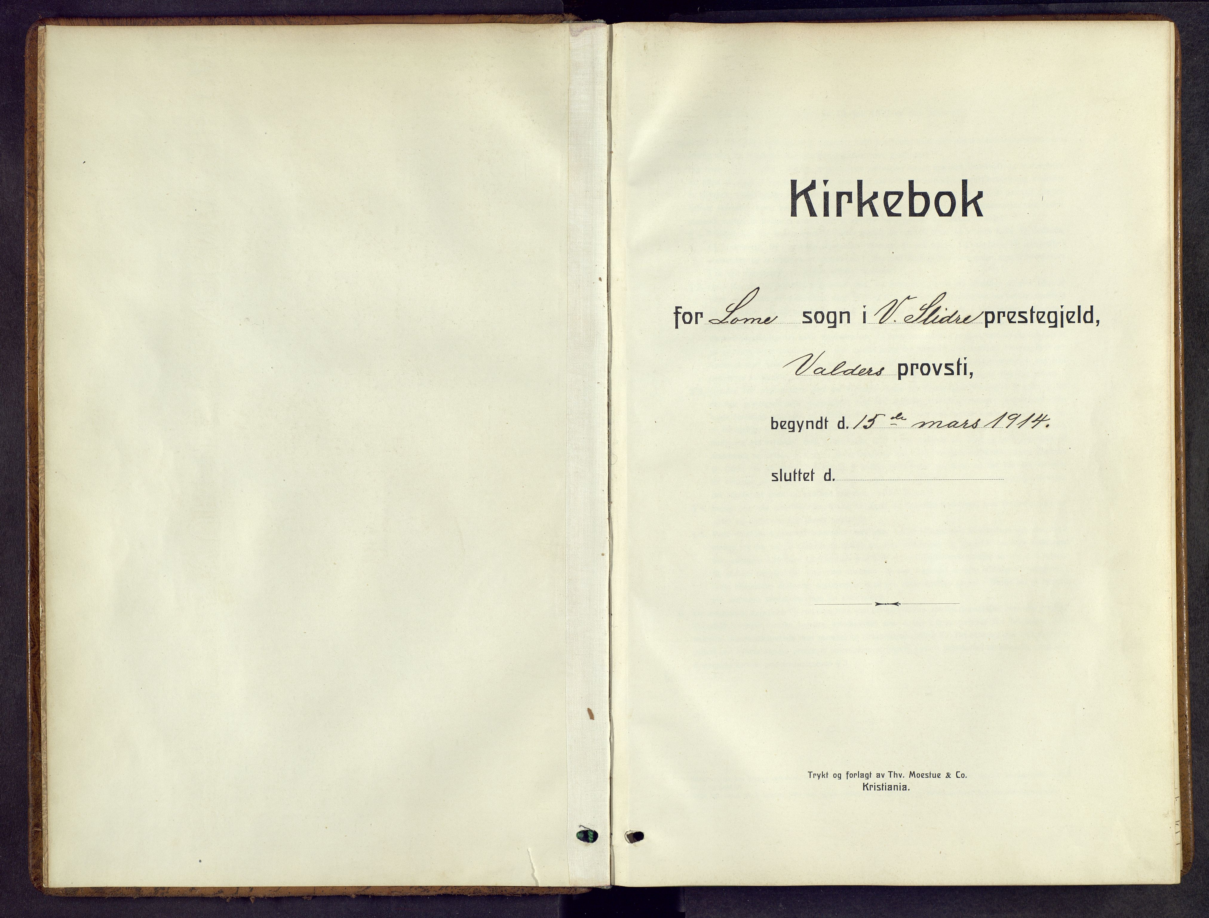 Vestre Slidre prestekontor, AV/SAH-PREST-136/H/Ha/Hab/L0009: Klokkerbok nr. 9, 1914-1970