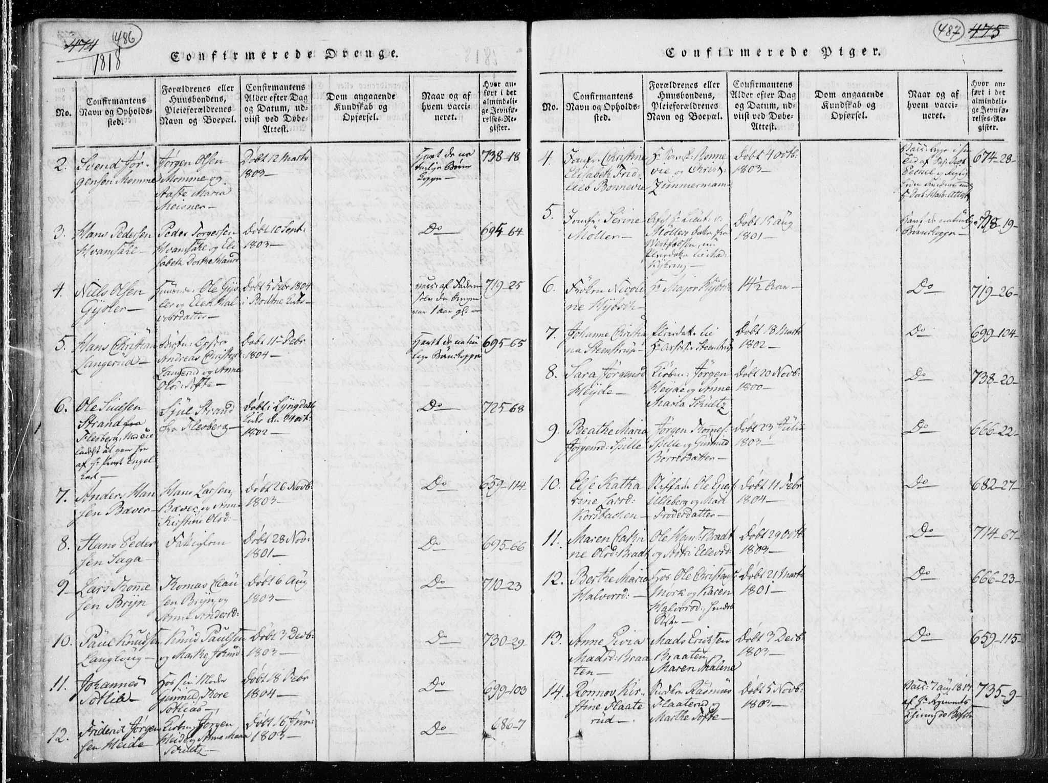 Kongsberg kirkebøker, SAKO/A-22/F/Fa/L0008: Ministerialbok nr. I 8, 1816-1839, s. 486-487