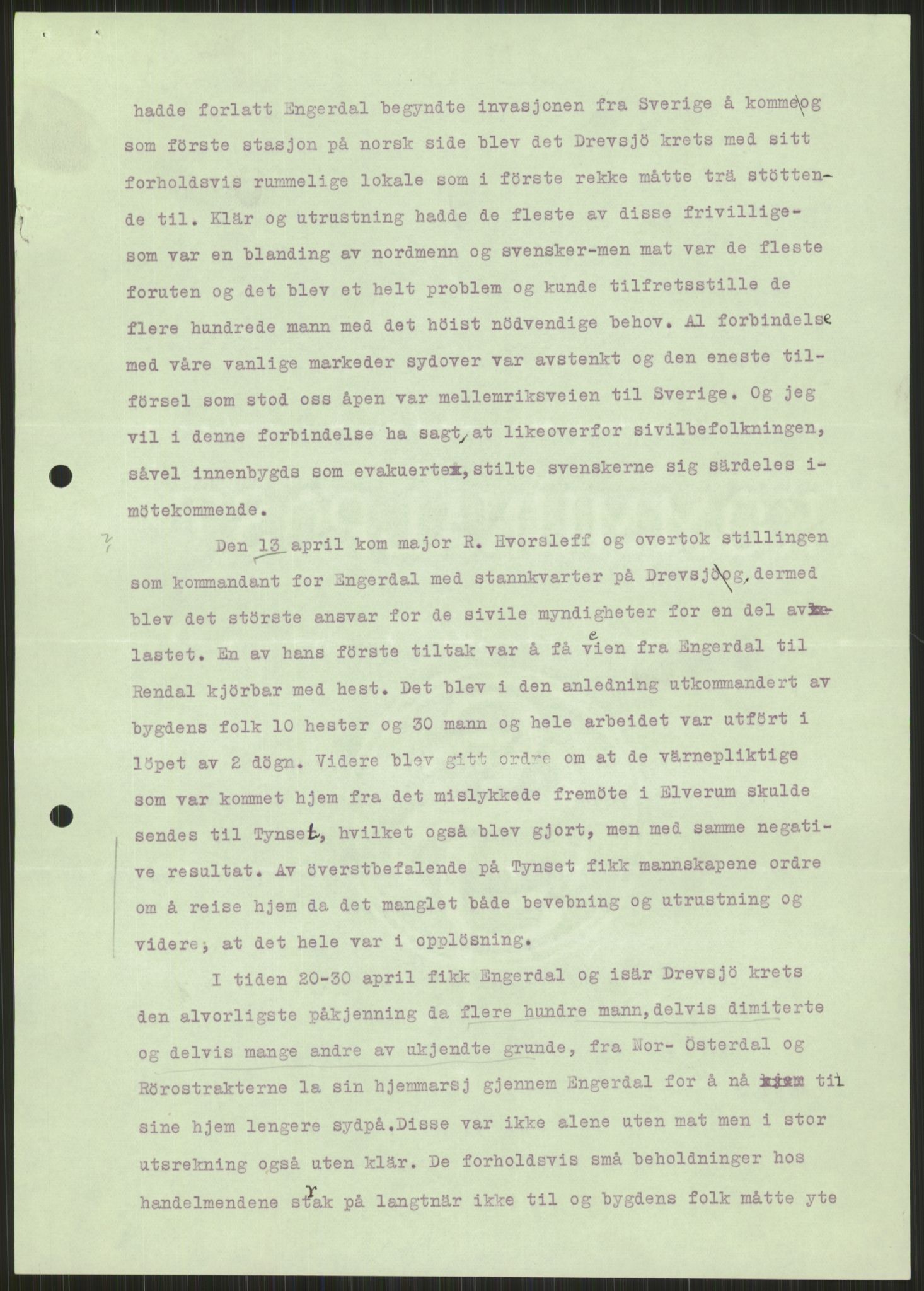 Forsvaret, Forsvarets krigshistoriske avdeling, AV/RA-RAFA-2017/Y/Ya/L0013: II-C-11-31 - Fylkesmenn.  Rapporter om krigsbegivenhetene 1940., 1940, s. 883