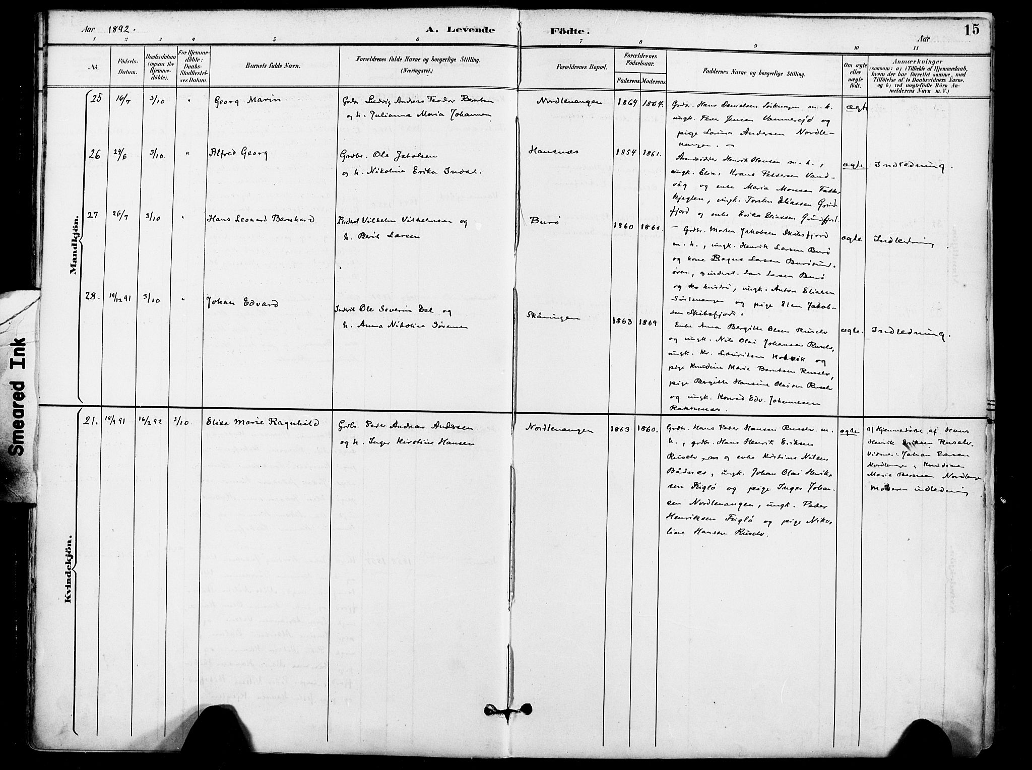 Karlsøy sokneprestembete, AV/SATØ-S-1299/H/Ha/Haa/L0007kirke: Ministerialbok nr. 7, 1891-1902, s. 15