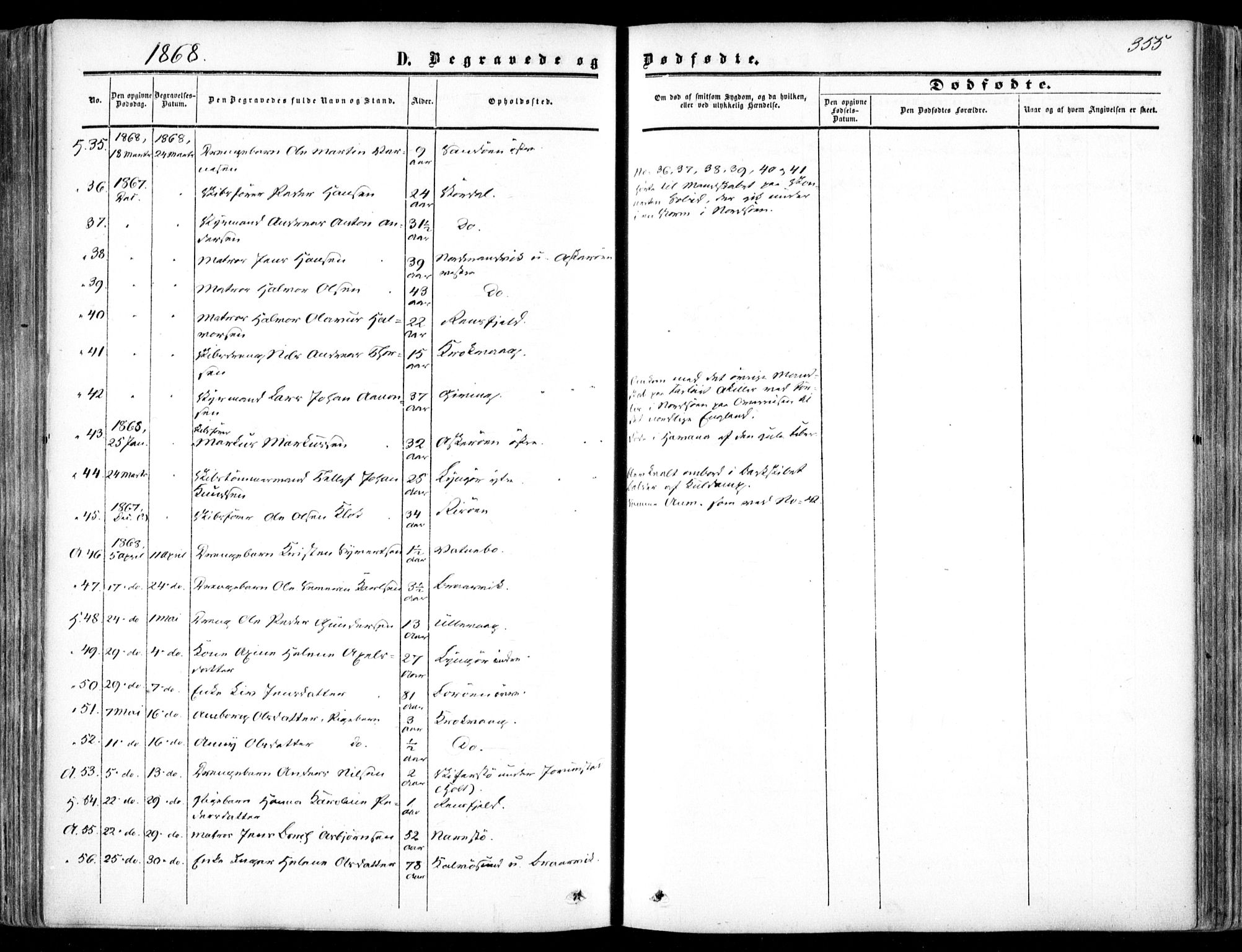 Dypvåg sokneprestkontor, SAK/1111-0007/F/Fa/Faa/L0006: Ministerialbok nr. A 6, 1855-1872, s. 355