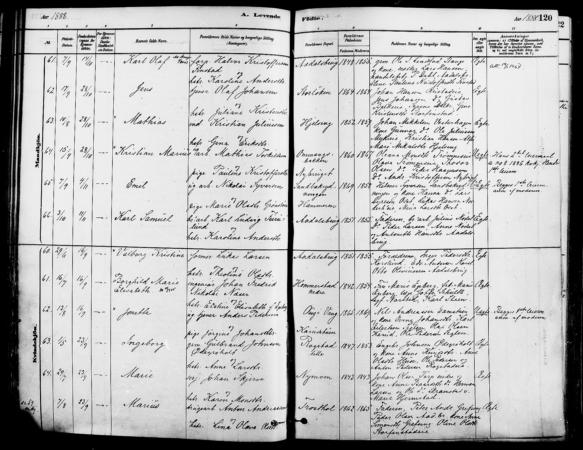 Løten prestekontor, AV/SAH-PREST-022/K/Ka/L0009: Ministerialbok nr. 9, 1878-1891, s. 120