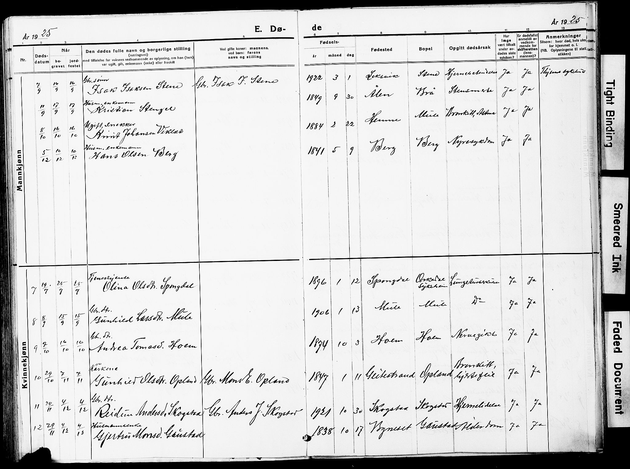 Ministerialprotokoller, klokkerbøker og fødselsregistre - Sør-Trøndelag, AV/SAT-A-1456/612/L0388: Klokkerbok nr. 612C04, 1909-1929