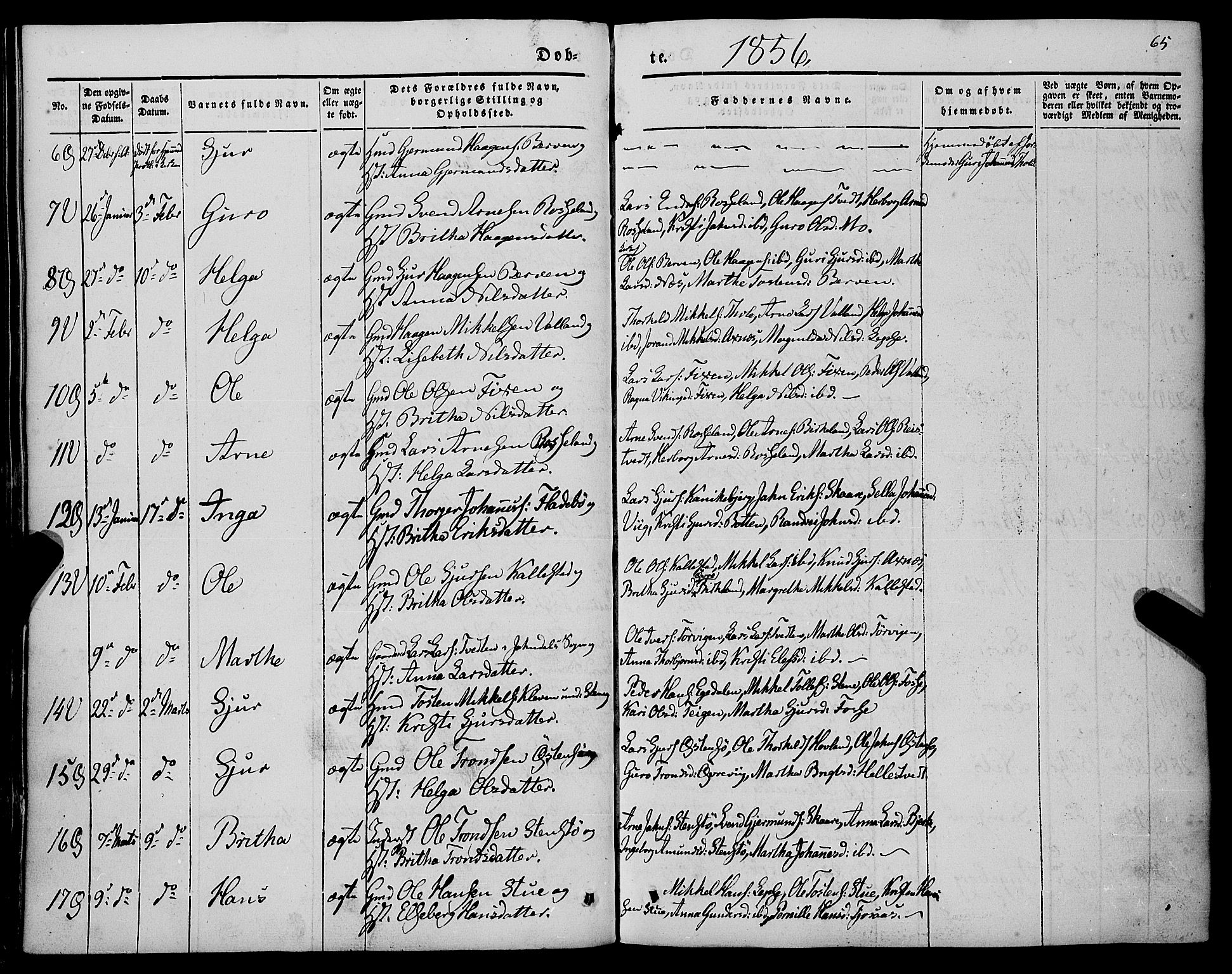 Kvam sokneprestembete, AV/SAB-A-76201/H/Haa: Ministerialbok nr. A 8, 1844-1863, s. 65