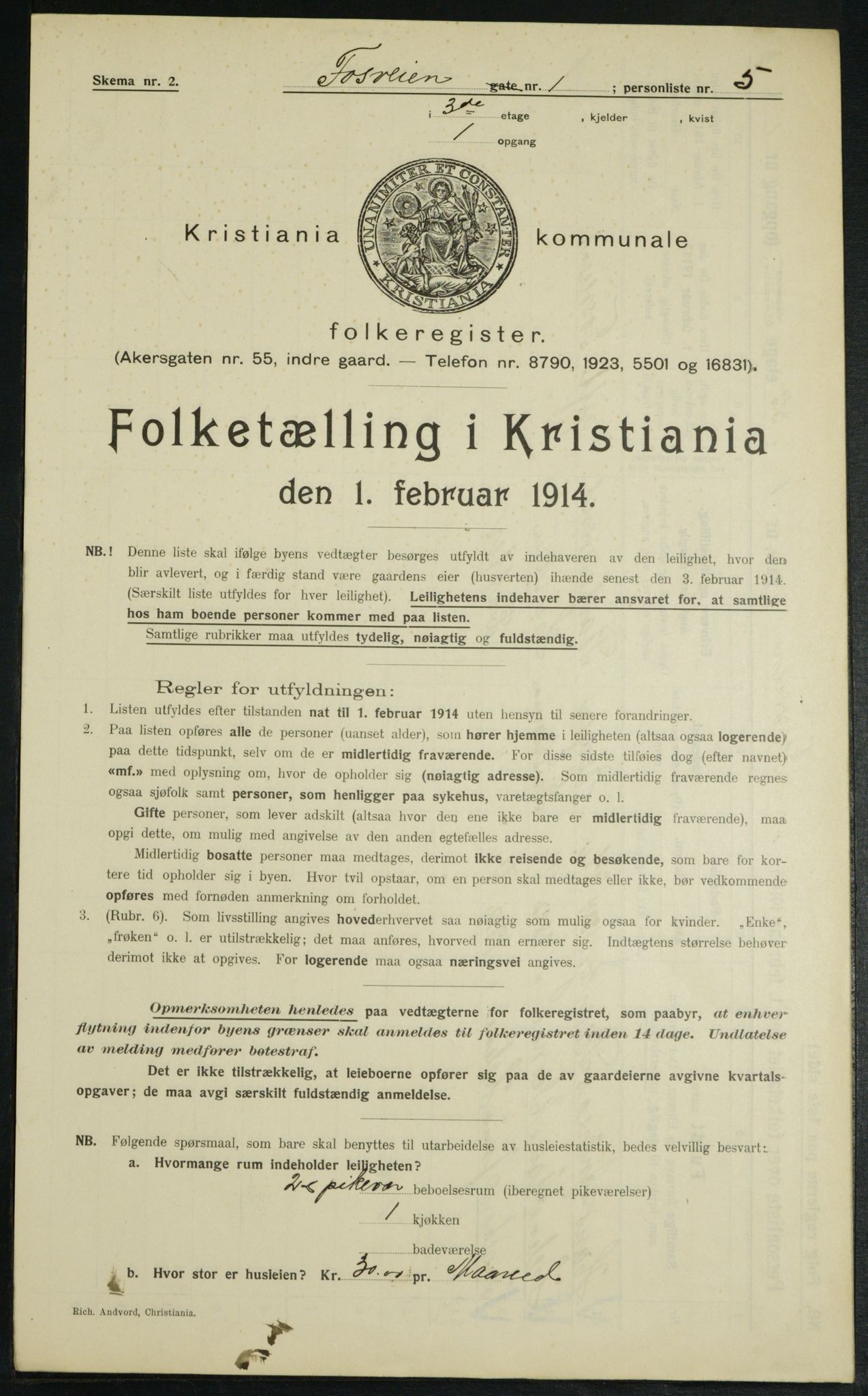 OBA, Kommunal folketelling 1.2.1914 for Kristiania, 1914, s. 24836