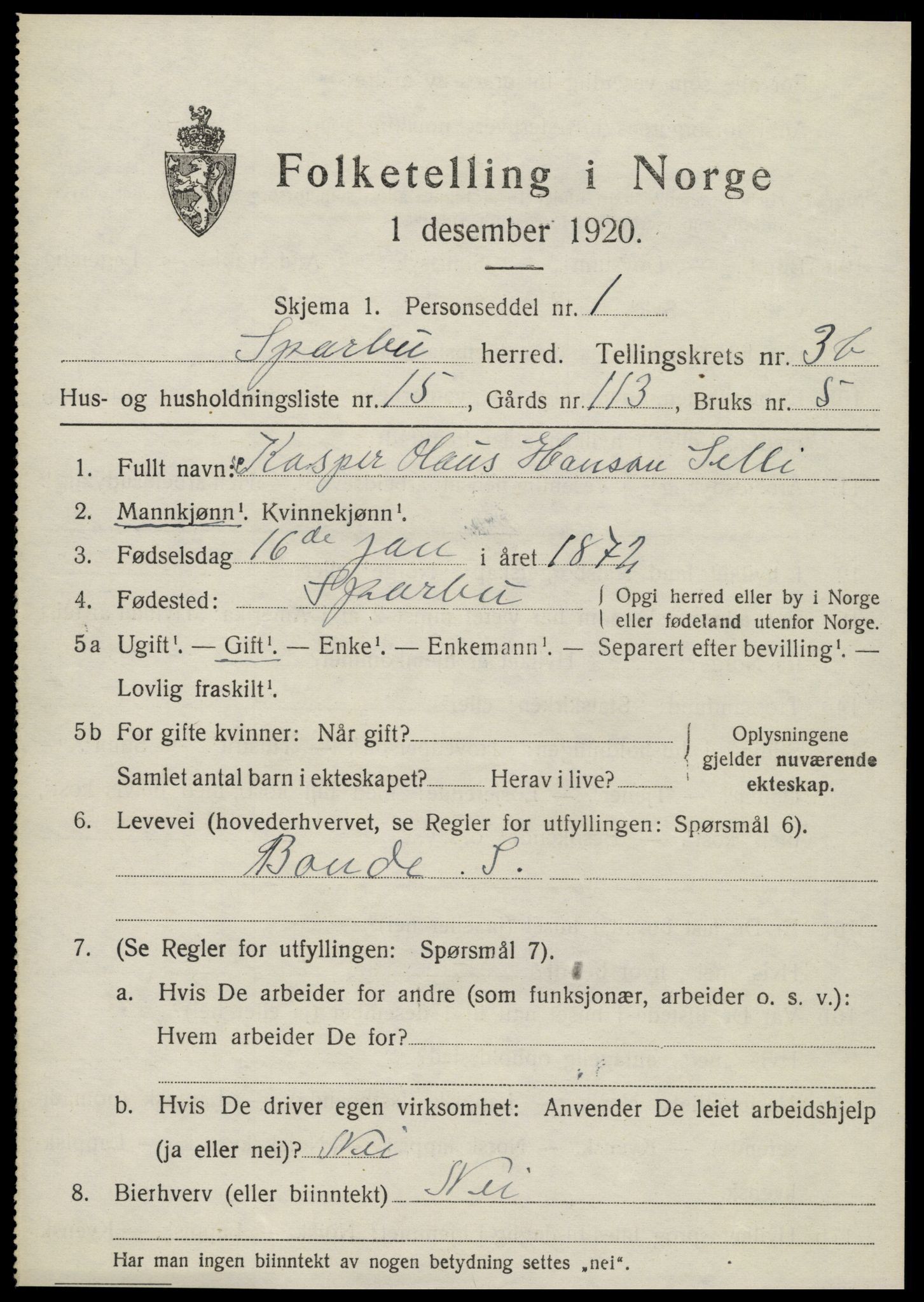 SAT, Folketelling 1920 for 1731 Sparbu herred, 1920, s. 4973