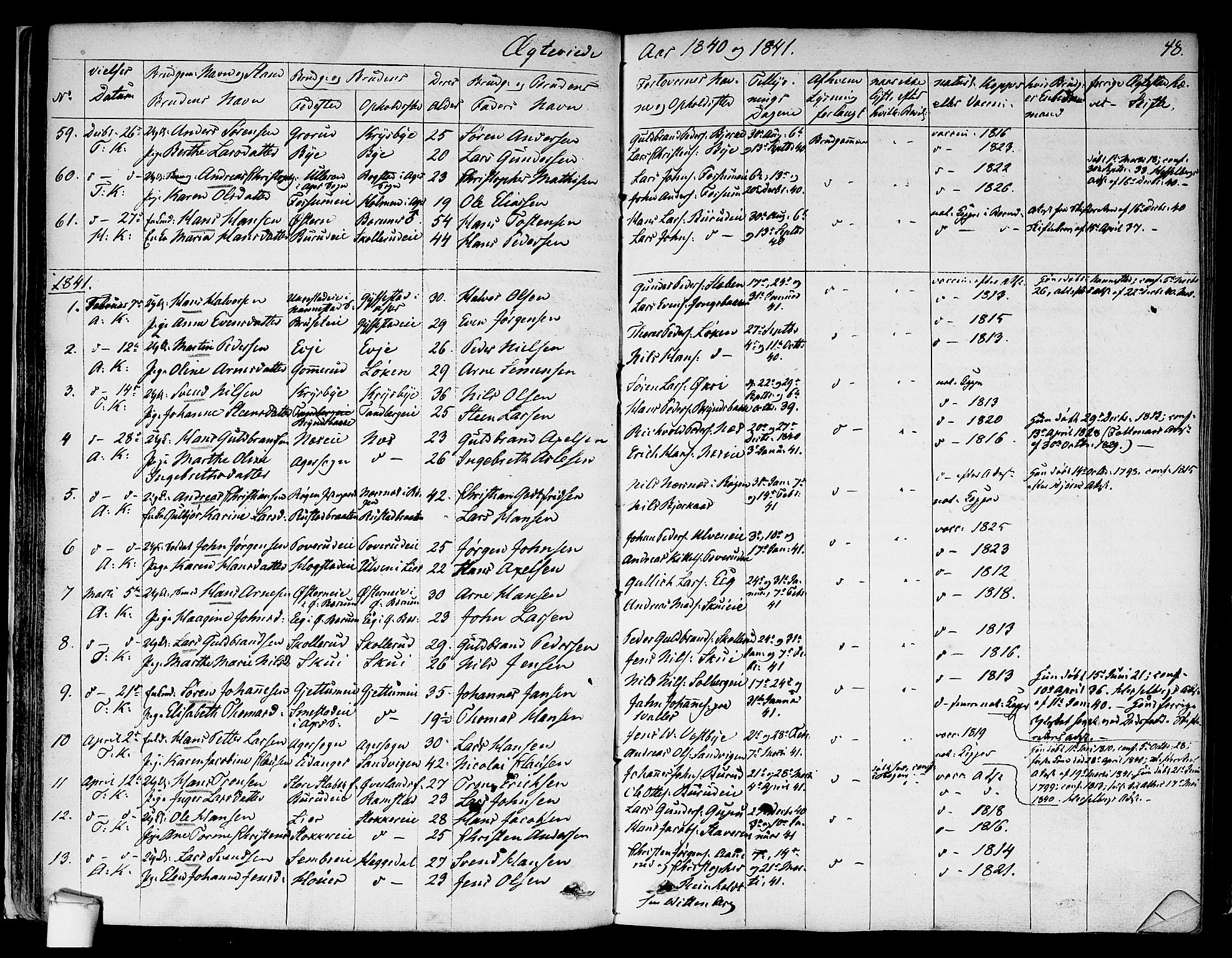 Asker prestekontor Kirkebøker, AV/SAO-A-10256a/F/Fa/L0010: Ministerialbok nr. I 10, 1825-1878, s. 48
