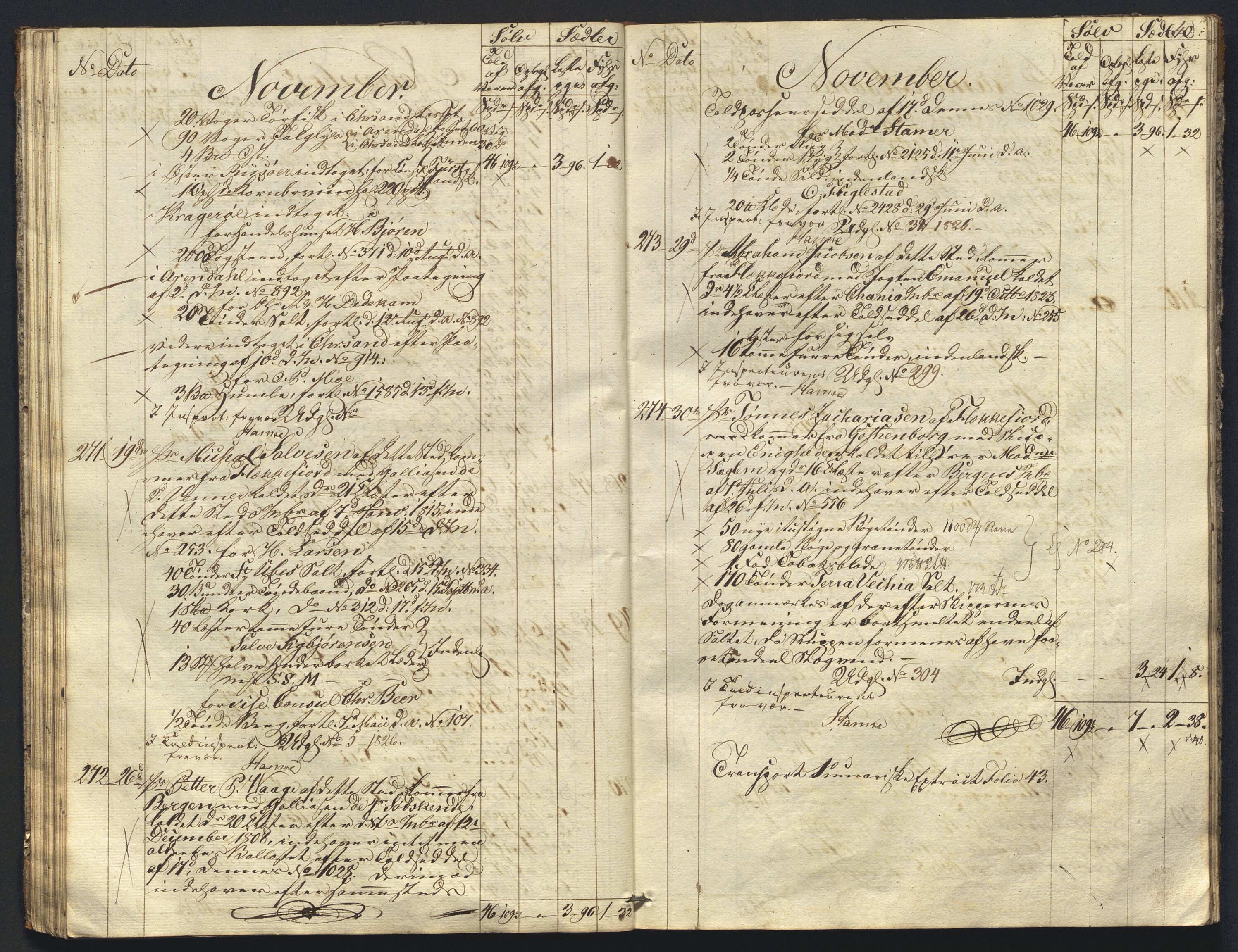 Revisjonsdepartementet, 2. revisjonskontor, AV/RA-S-1115/E/E015/L0059: Egersund: Tollbok, 1825, s. 39b-40a