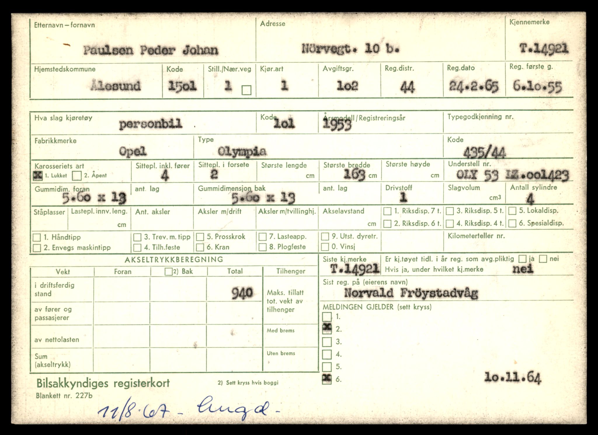 Møre og Romsdal vegkontor - Ålesund trafikkstasjon, AV/SAT-A-4099/F/Fe/L0049: Registreringskort for kjøretøy T 14864 - T 18613, 1927-1998, s. 1357