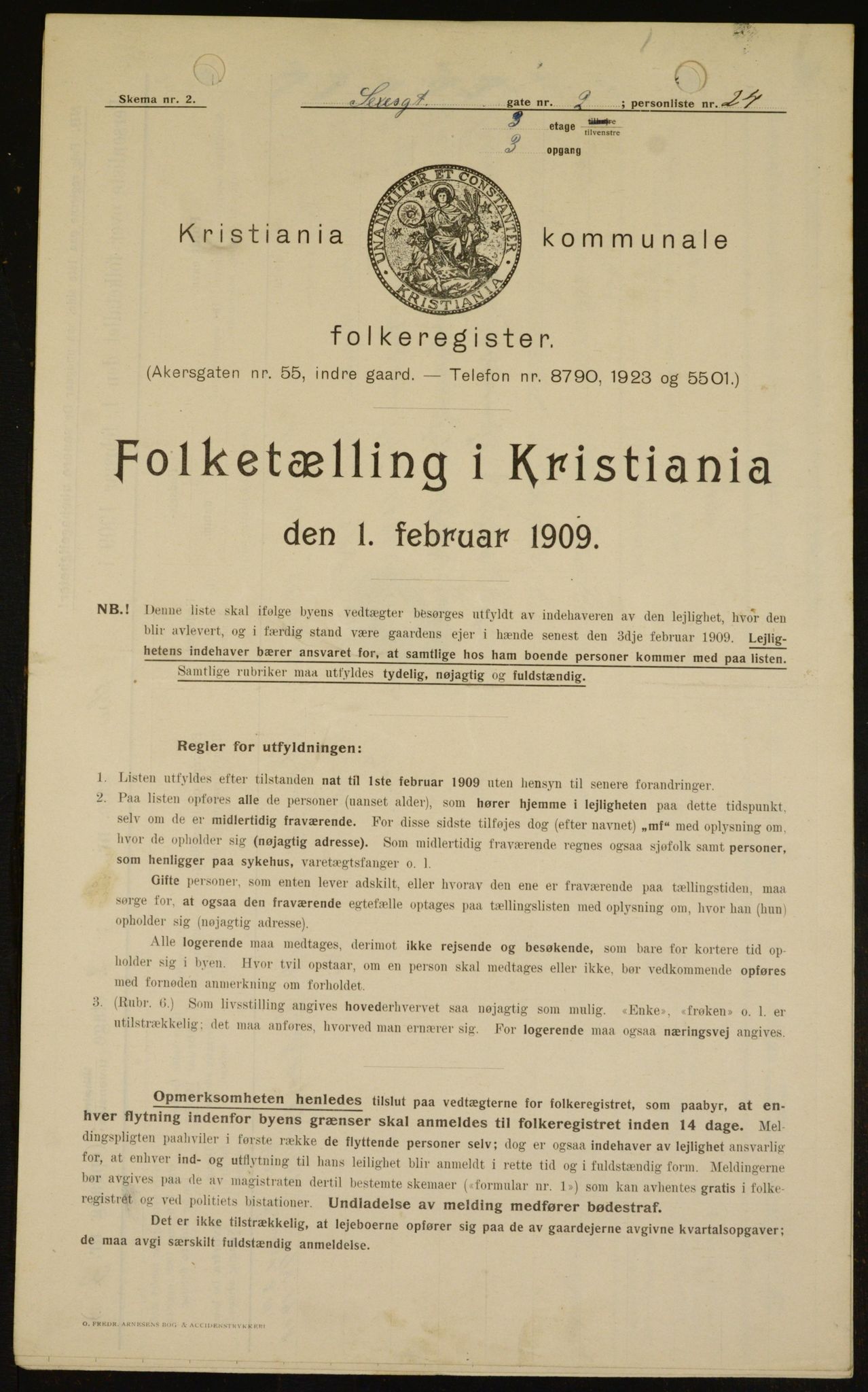 OBA, Kommunal folketelling 1.2.1909 for Kristiania kjøpstad, 1909, s. 85921
