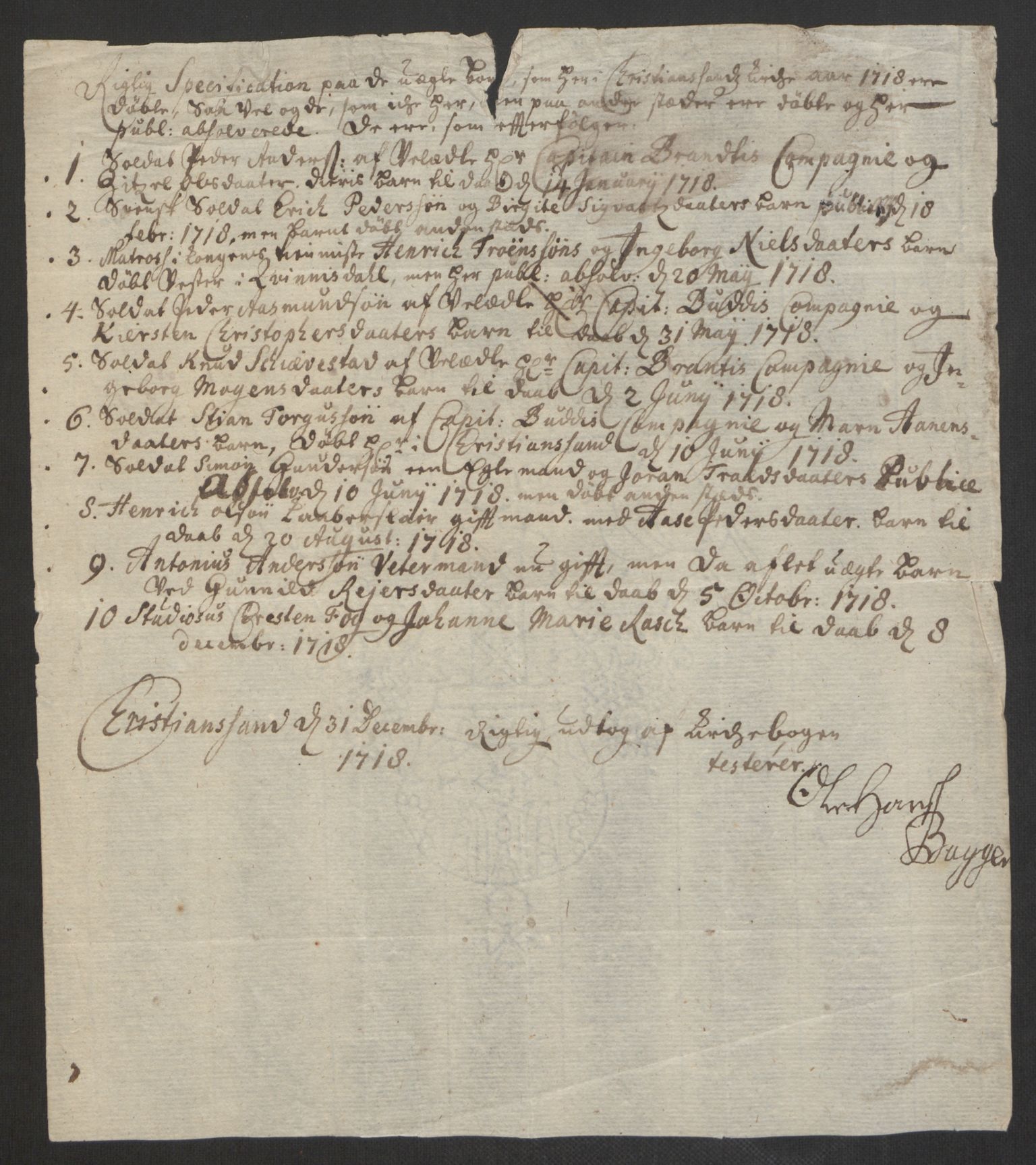 Rentekammeret inntil 1814, Reviderte regnskaper, Byregnskaper, AV/RA-EA-4066/R/Rm/L0285: [M18] Sikt og sakefall, 1681-1718, s. 578