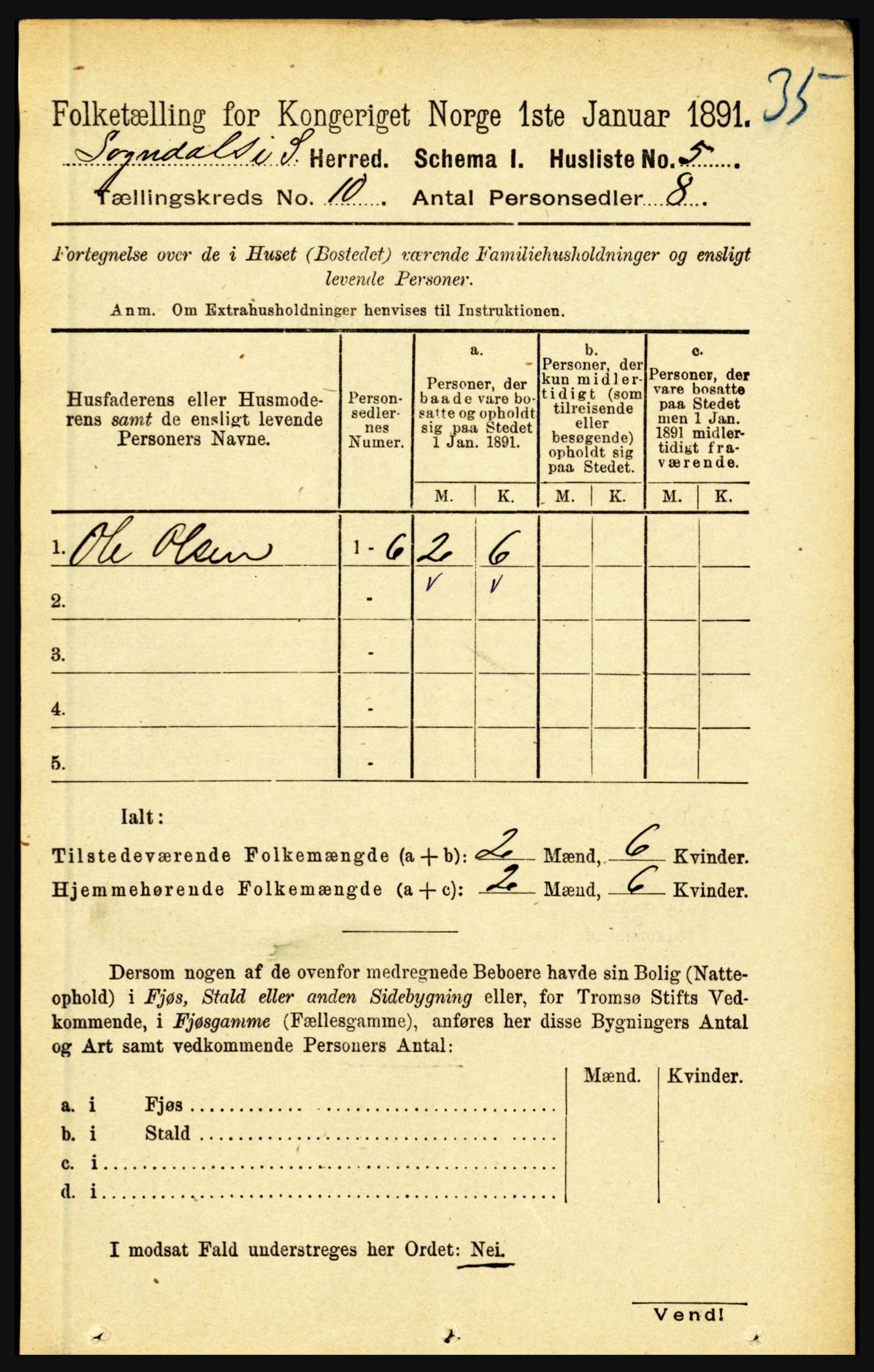 RA, Folketelling 1891 for 1420 Sogndal herred, 1891, s. 3898