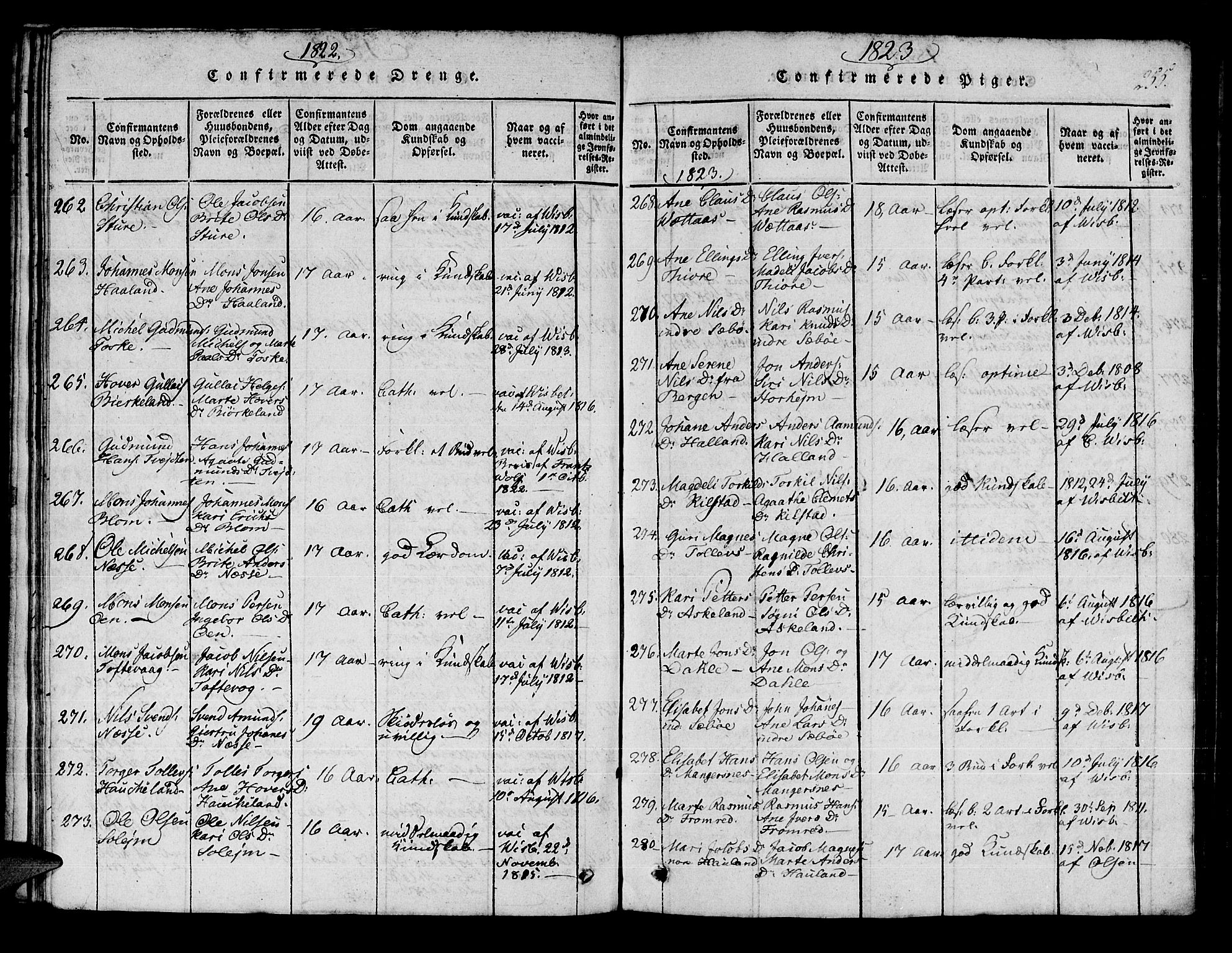 Manger sokneprestembete, AV/SAB-A-76801/H/Haa: Ministerialbok nr. A 3, 1816-1824, s. 255