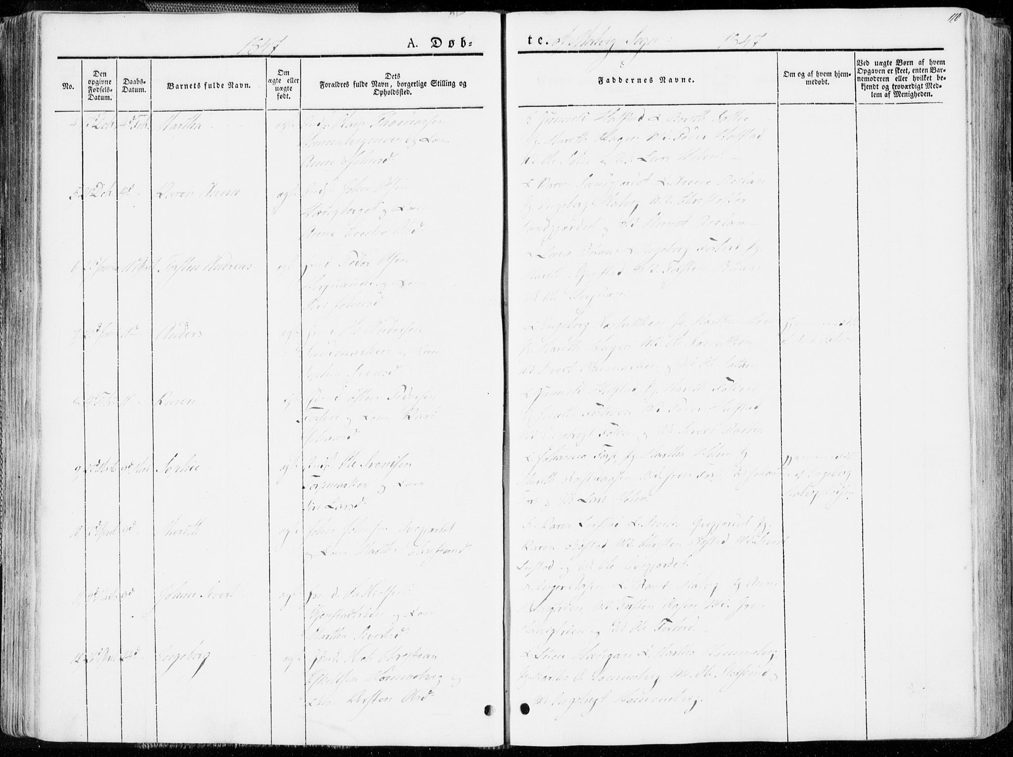 Ministerialprotokoller, klokkerbøker og fødselsregistre - Sør-Trøndelag, SAT/A-1456/606/L0290: Ministerialbok nr. 606A05, 1841-1847, s. 110